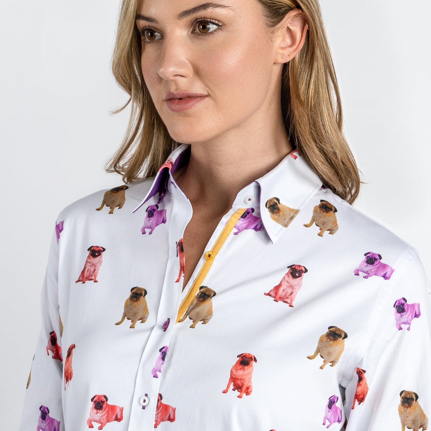 PUGS WOMENS PRINT SHIRT - Premium Men's Patterned Shirt by Claudio Lugli | Bold Design, Tailored Fit, Best Printed Shirts