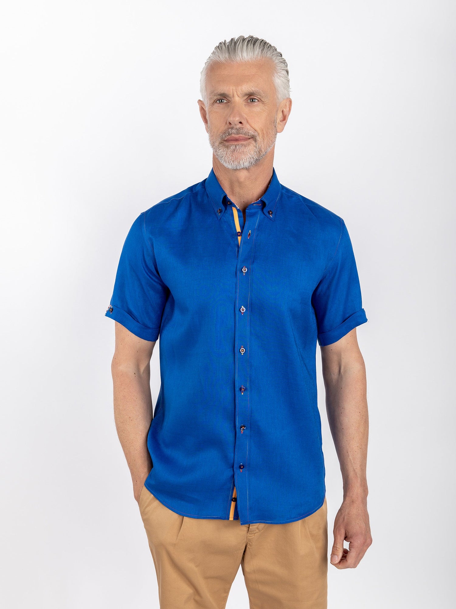 PURE LINEN SUMMER SHORT SLEEVE SHIRT - Claudio Lugli Shirts