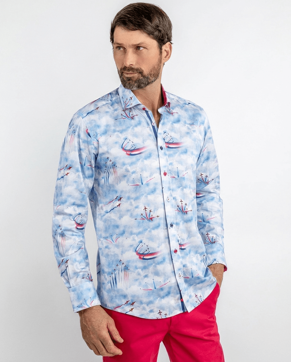 Red Arrow Planes Print Shirt - Claudio Lugli Shirts