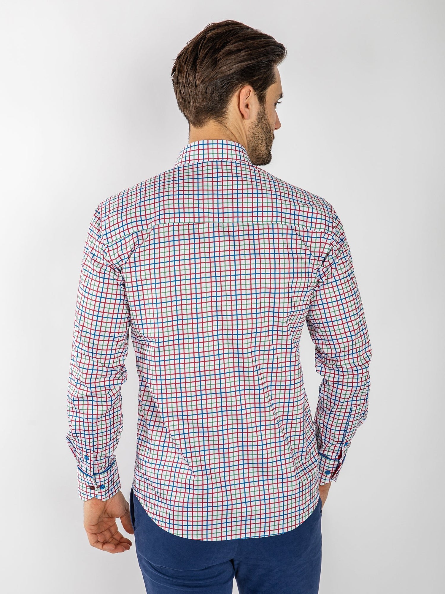 RED, WHITE, BLUE & GREEN CHECK - Claudio Lugli Shirts