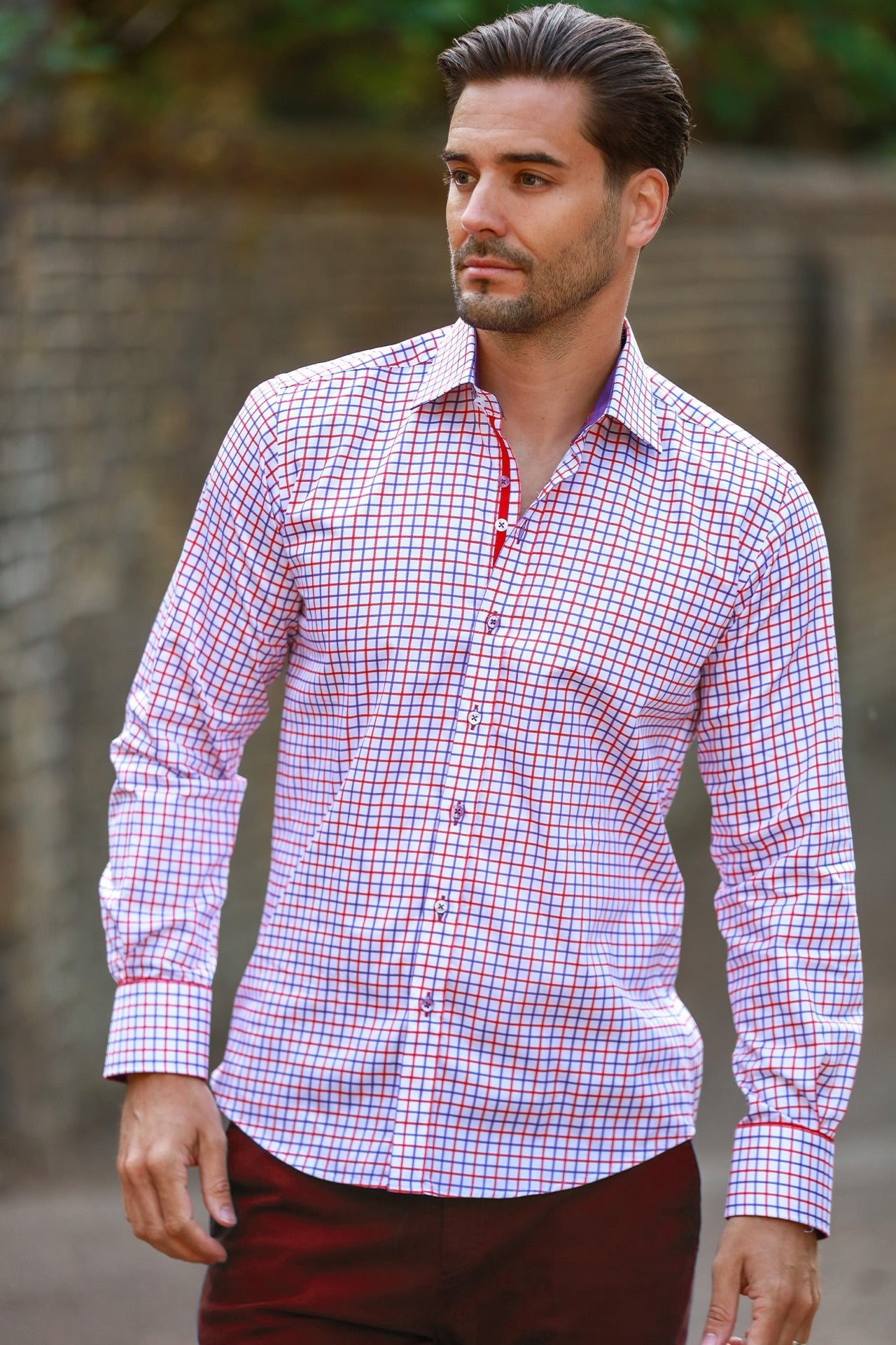 RED, WHITE & PURPLE CHECK - Claudio Lugli Shirts