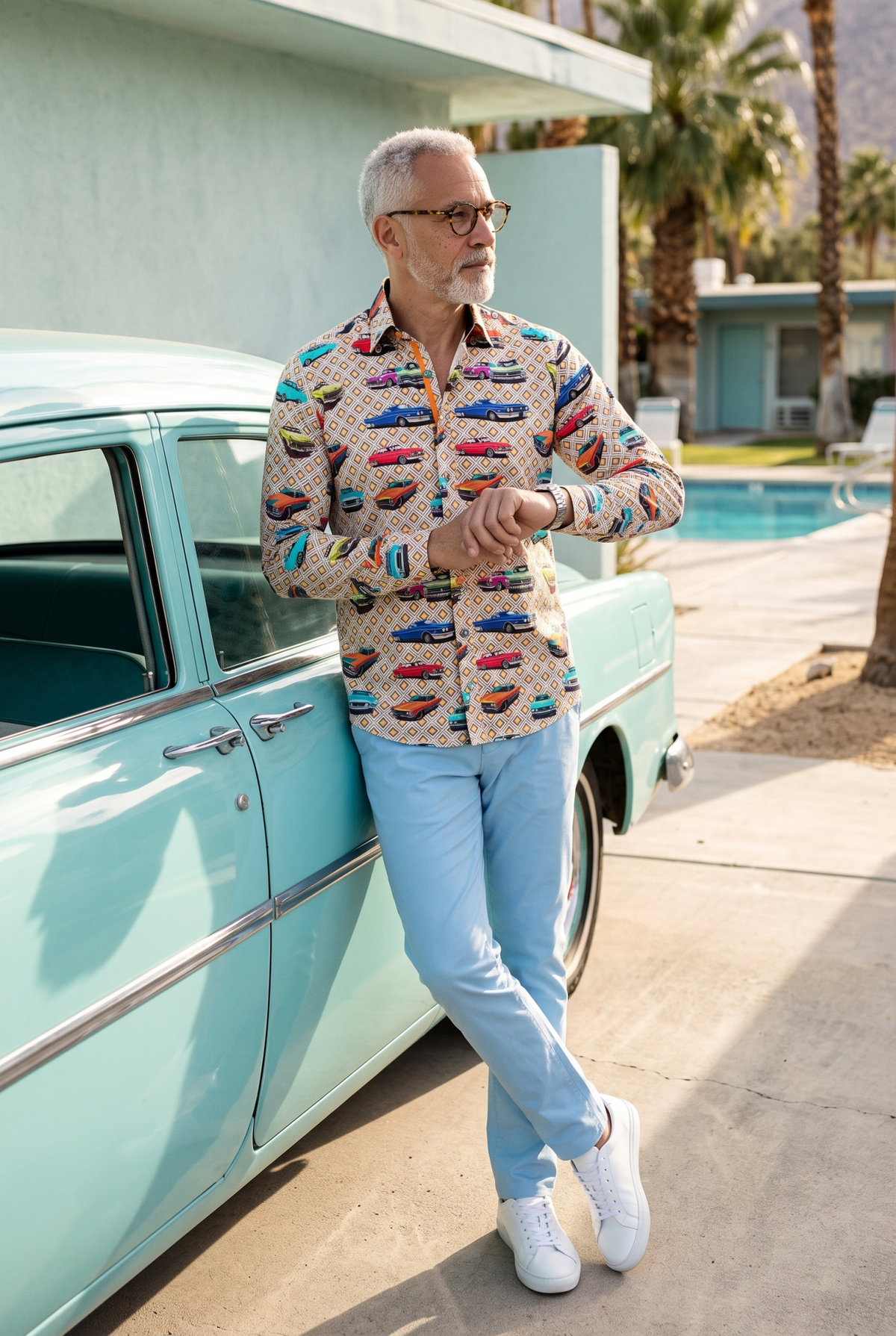 Retro Classic Cars Print Shirt - Claudio Lugli Shirts