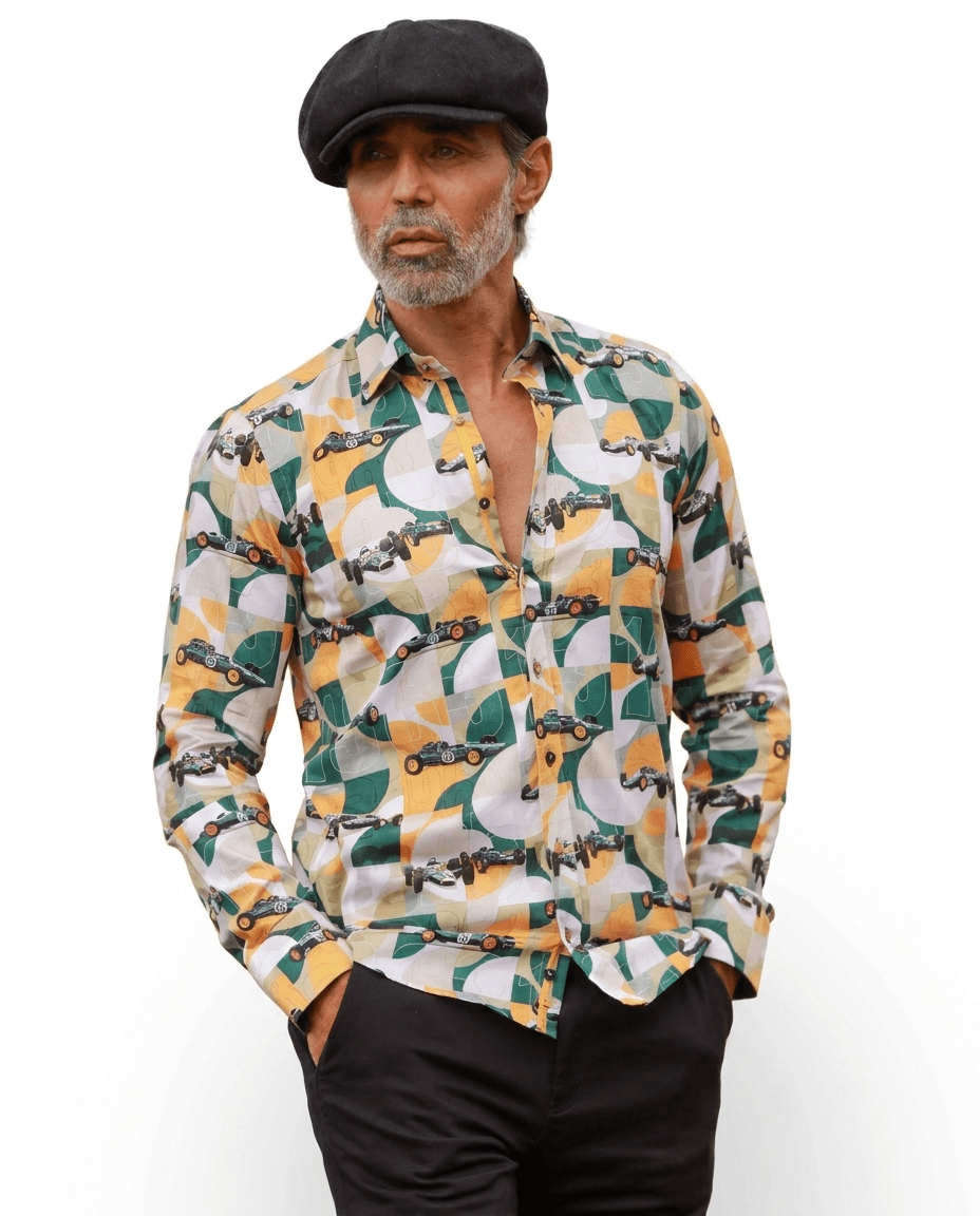 Retro Racing Legend Print Shirt - Claudio Lugli Shirts