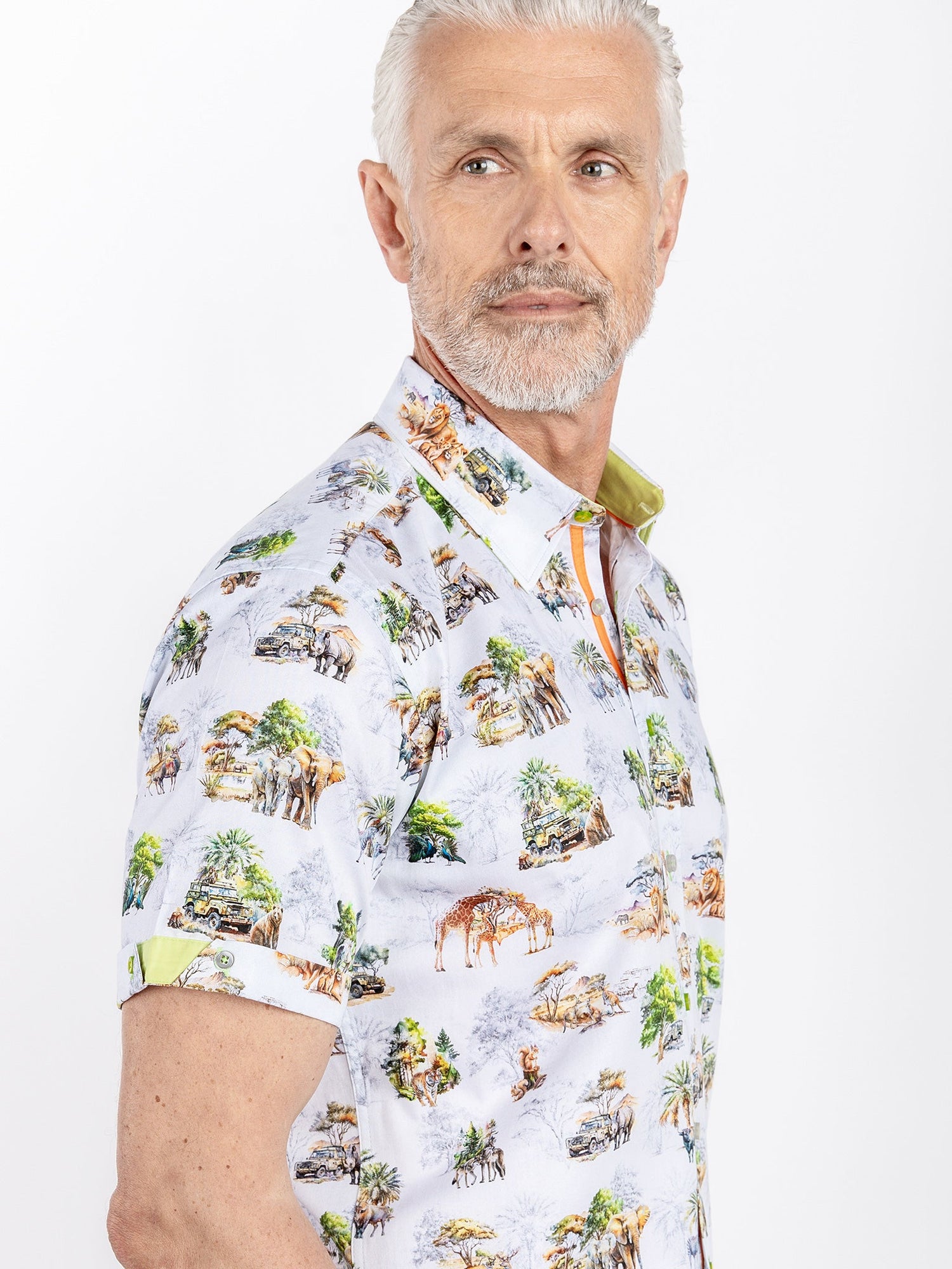 SAFARI ANIMAL PRINT SHORT SLEEVE SHIRT - Claudio Lugli Shirts