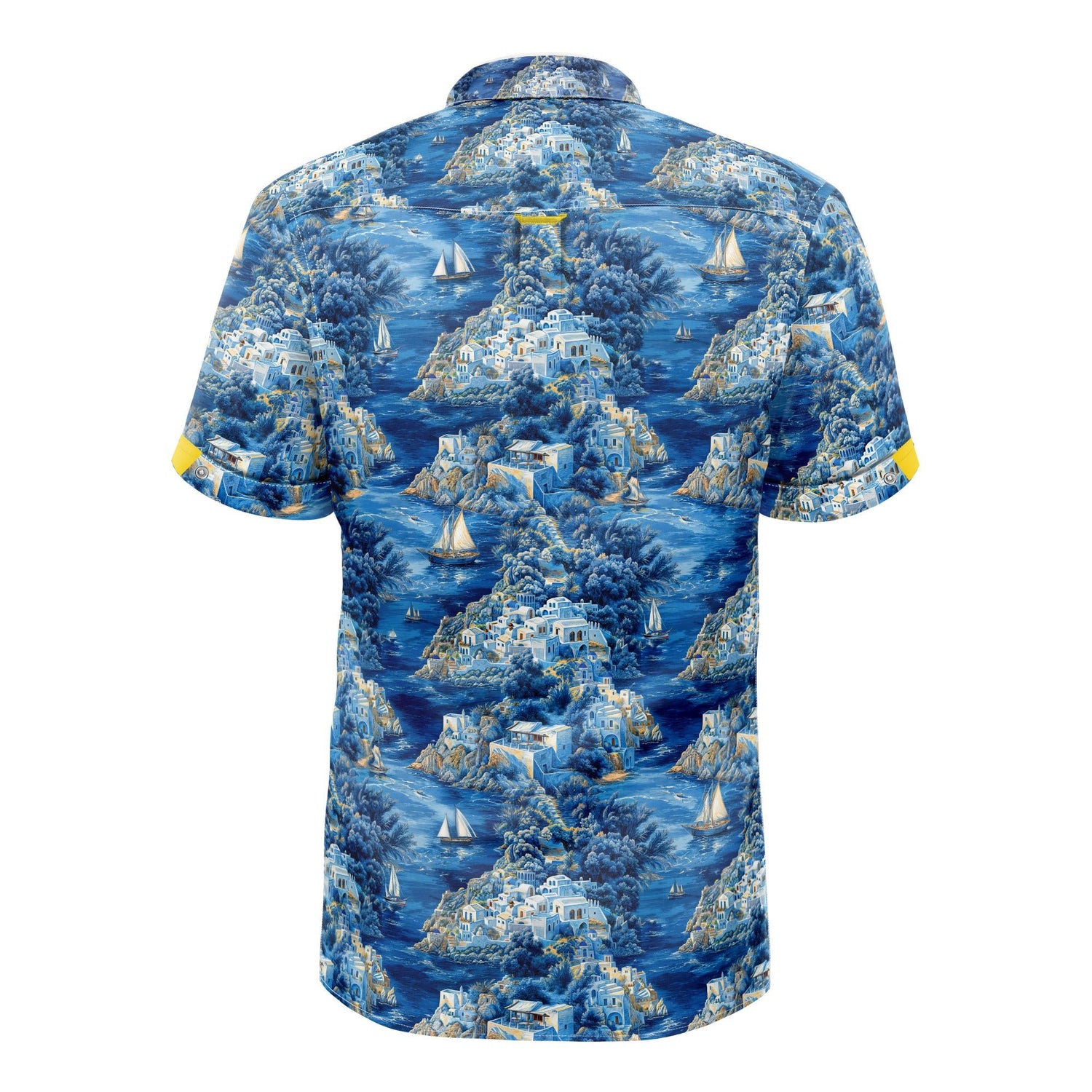 SANTORINI BLUE SHORT SLEEVE SHIRT - Claudio Lugli Shirts