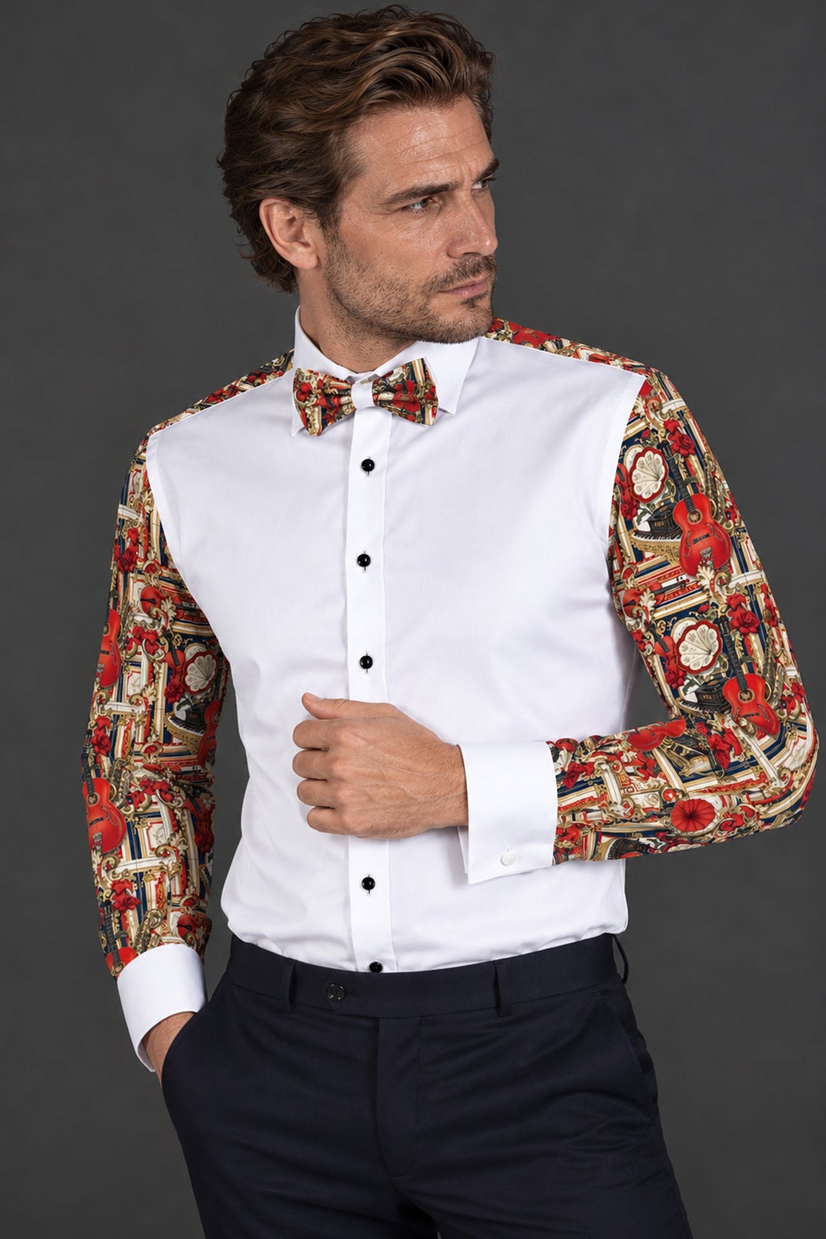 Showtime Music Note Tuxedo Shirt - Claudio Lugli Shirts