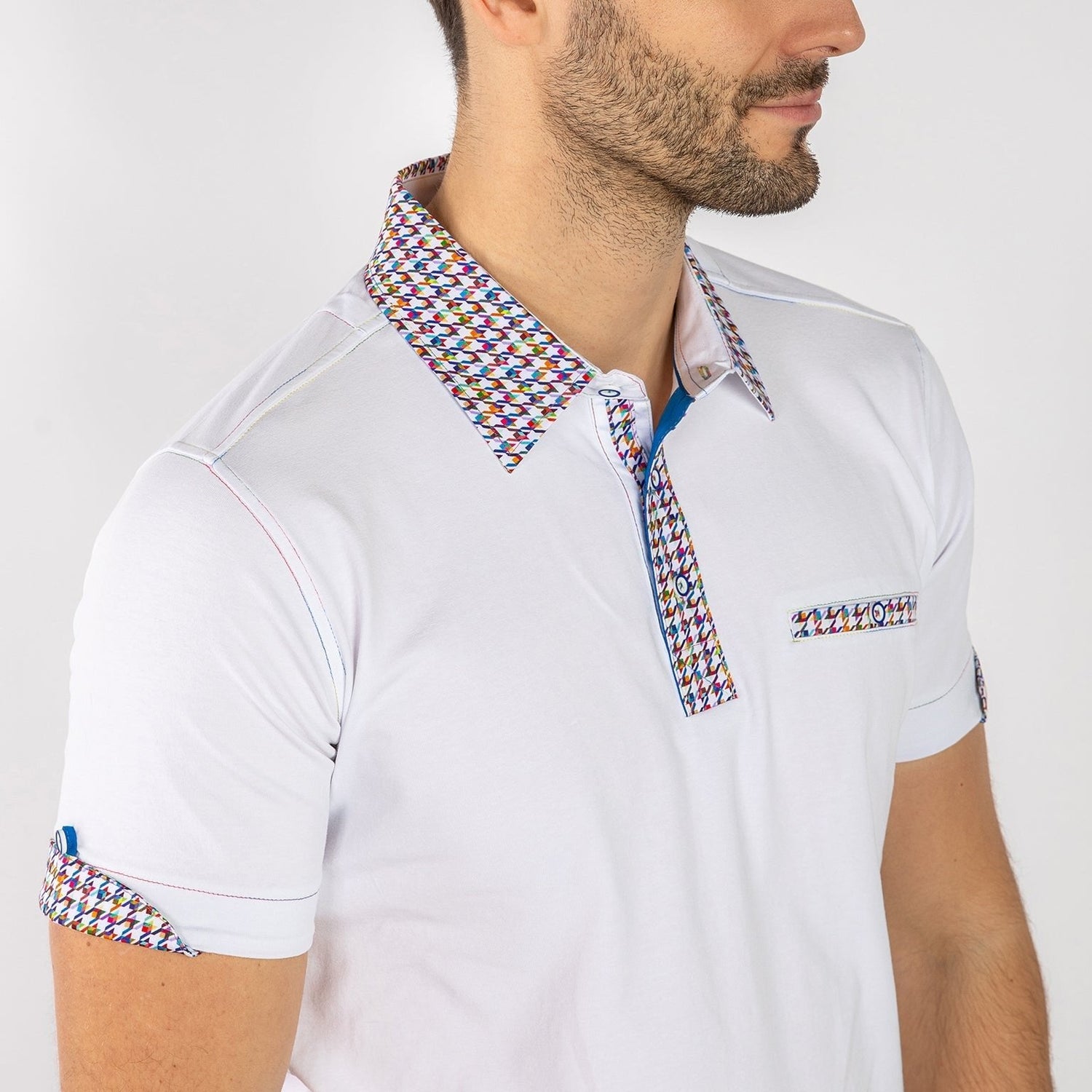 SIGNATURE DOGTOOTH POLO SHIRT - Claudio Lugli Shirts
