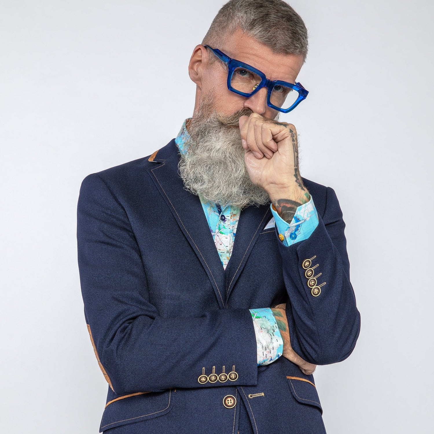 SIGNATURE EQUESTRIAN JACKET WITH FLIGHT MAP LINING - Premium Men's Patterned Shirt by Claudio Lugli | Bold Design, Tailored Fit, Best Printed Shirts