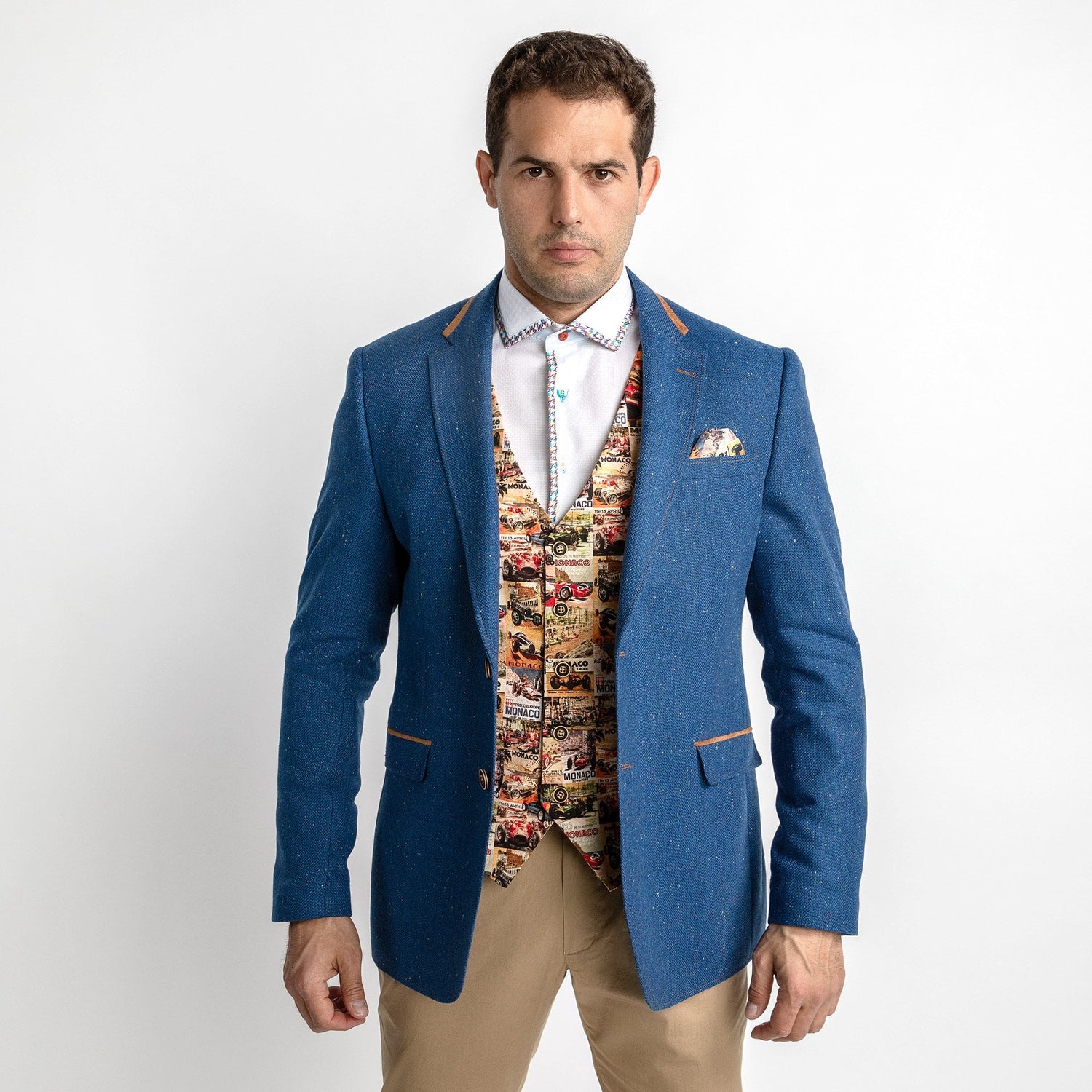 SIGNATURE EQUESTRIAN JACKET WITH MONACO LINING – Premium Men's Patterned Shirt by Claudio Lugli | Bold Design, Tailored Fit, Best Printed Shirts