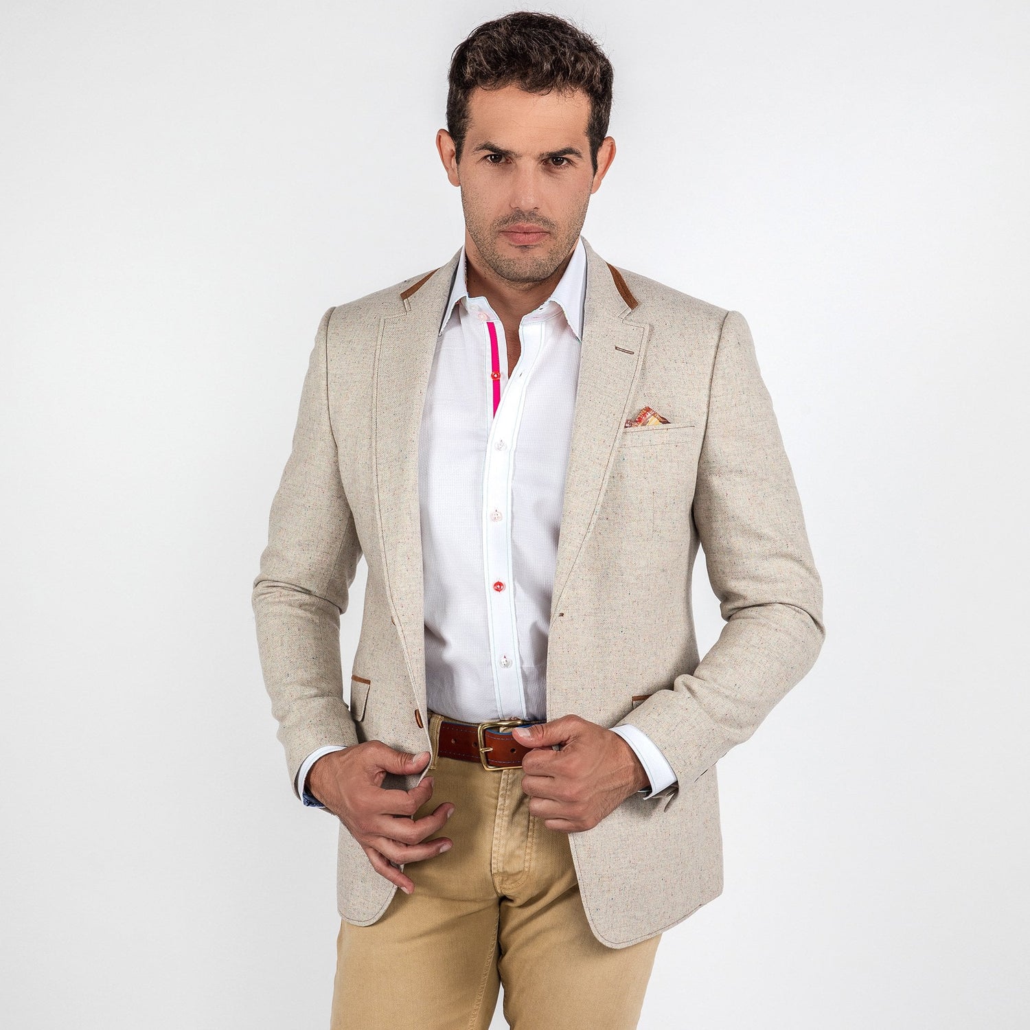SIGNATURE EQUESTRIAN JACKET WITH MONACO LINING – Premium Men's Patterned Shirt by Claudio Lugli | Bold Design, Tailored Fit, Best Printed Shirts
