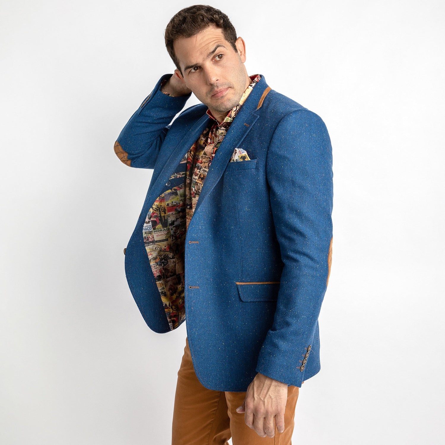 SIGNATURE EQUESTRIAN JACKET WITH MONACO LINING – Premium Men's Patterned Shirt by Claudio Lugli | Bold Design, Tailored Fit, Best Printed Shirts