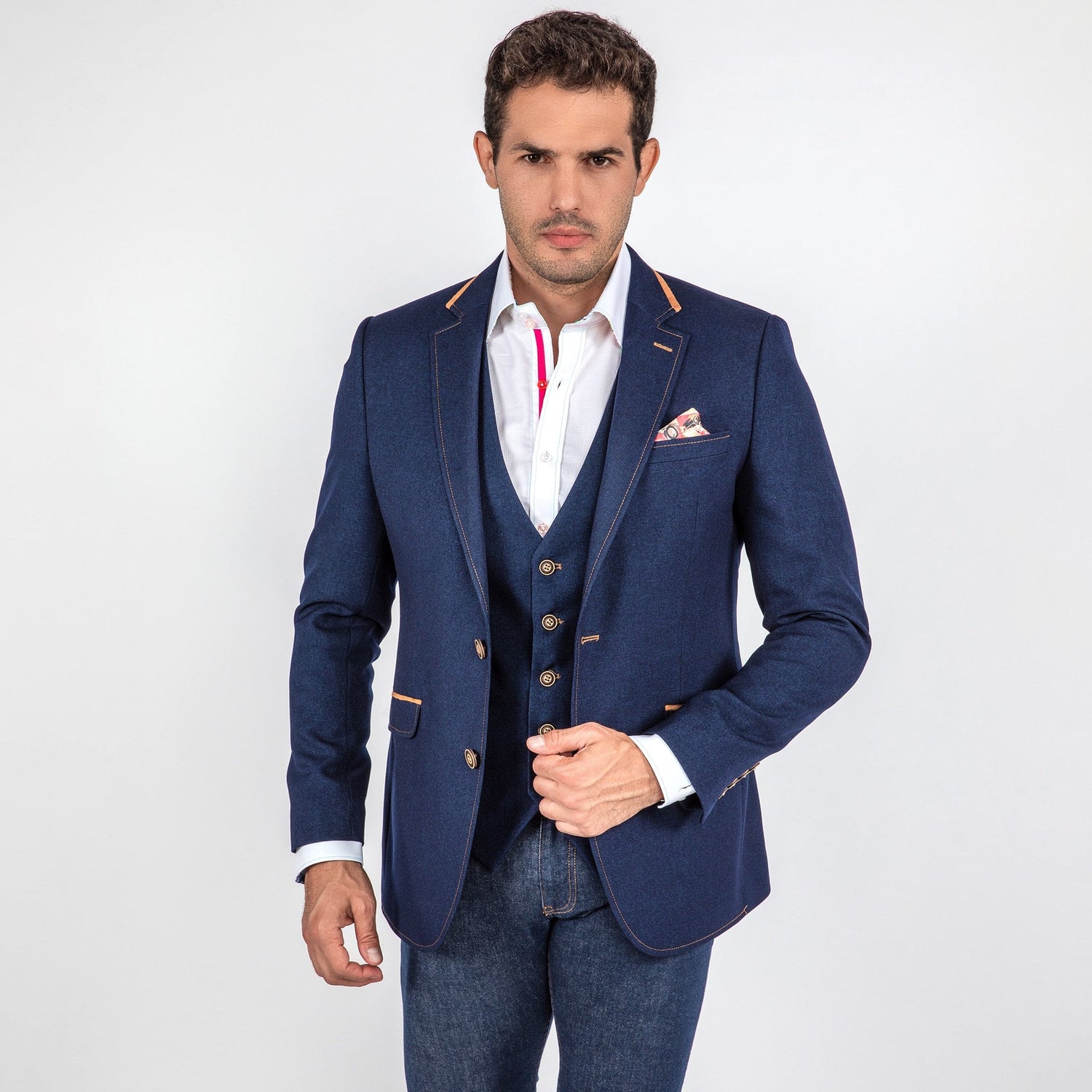 SIGNATURE EQUESTRIAN JACKET WITH MONACO LINING – Premium Men's Patterned Shirt by Claudio Lugli | Bold Design, Tailored Fit, Best Printed Shirts