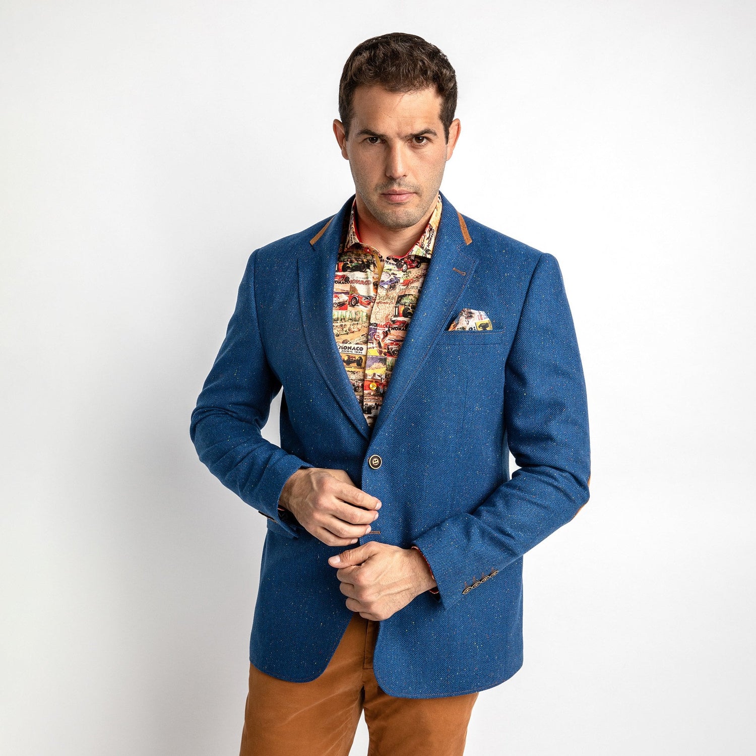 SIGNATURE EQUESTRIAN JACKET WITH MONACO LINING – Premium Men's Patterned Shirt by Claudio Lugli | Bold Design, Tailored Fit, Best Printed Shirts
