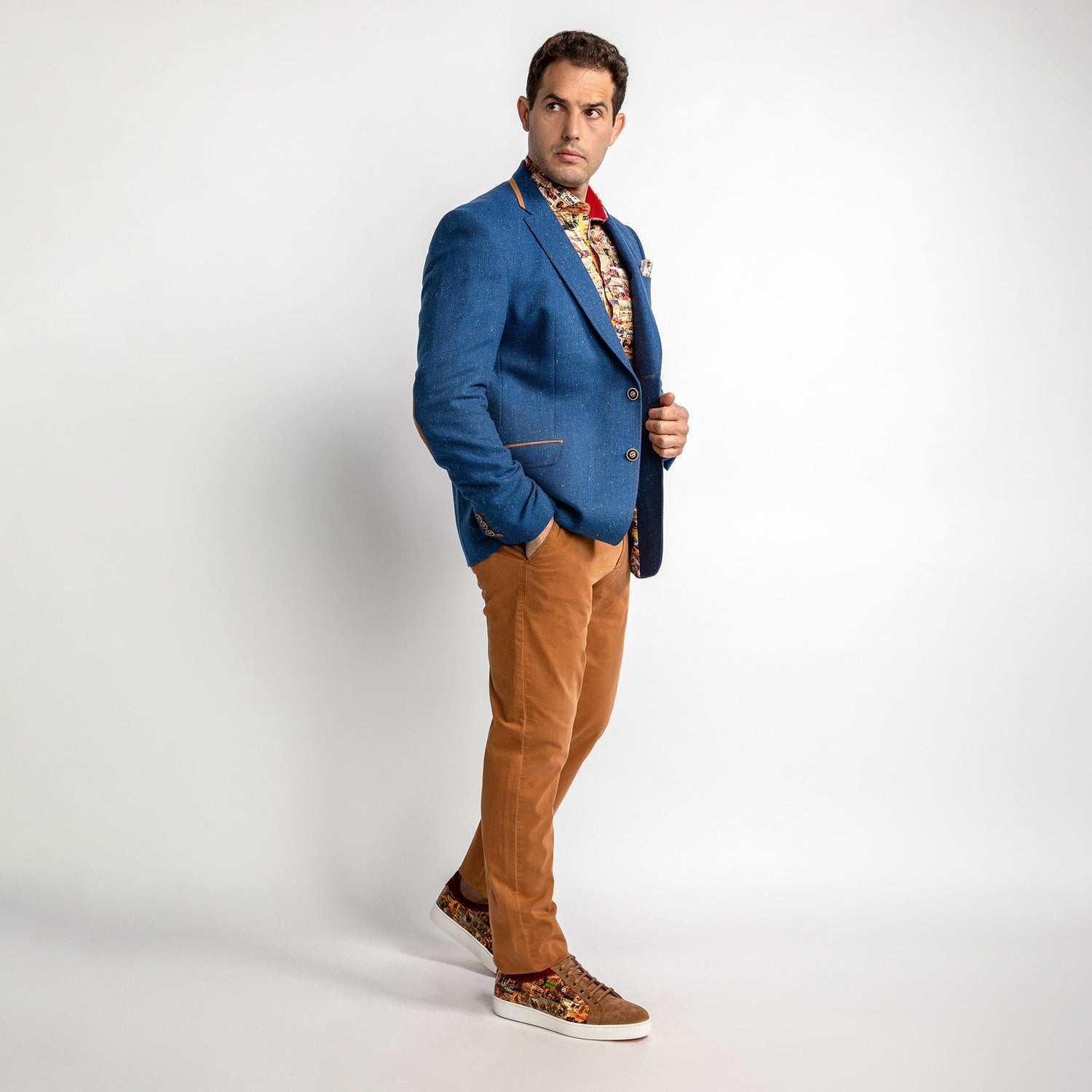 SIGNATURE EQUESTRIAN JACKET WITH MONACO LINING – Premium Men's Patterned Shirt by Claudio Lugli | Bold Design, Tailored Fit, Best Printed Shirts