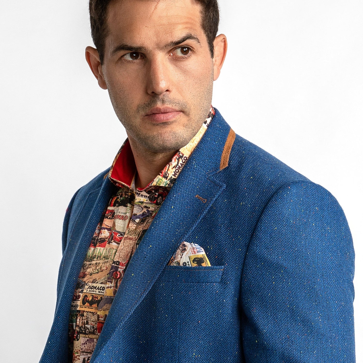 SIGNATURE EQUESTRIAN JACKET WITH MONACO LINING – Premium Men's Patterned Shirt by Claudio Lugli | Bold Design, Tailored Fit, Best Printed Shirts
