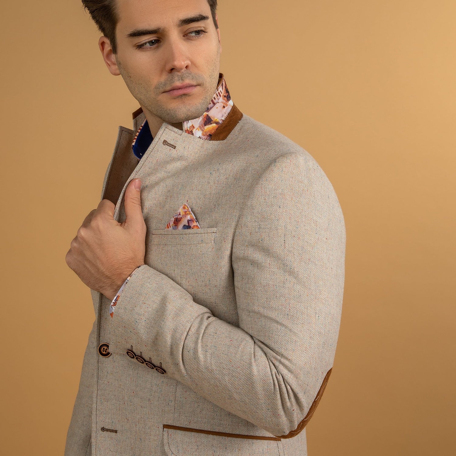 SIGNATURE EQUESTRIAN JACKET WITH SANTORINI LINING - Premium Men's Patterned Shirt by Claudio Lugli | Bold Design, Tailored Fit, Best Printed Shirts