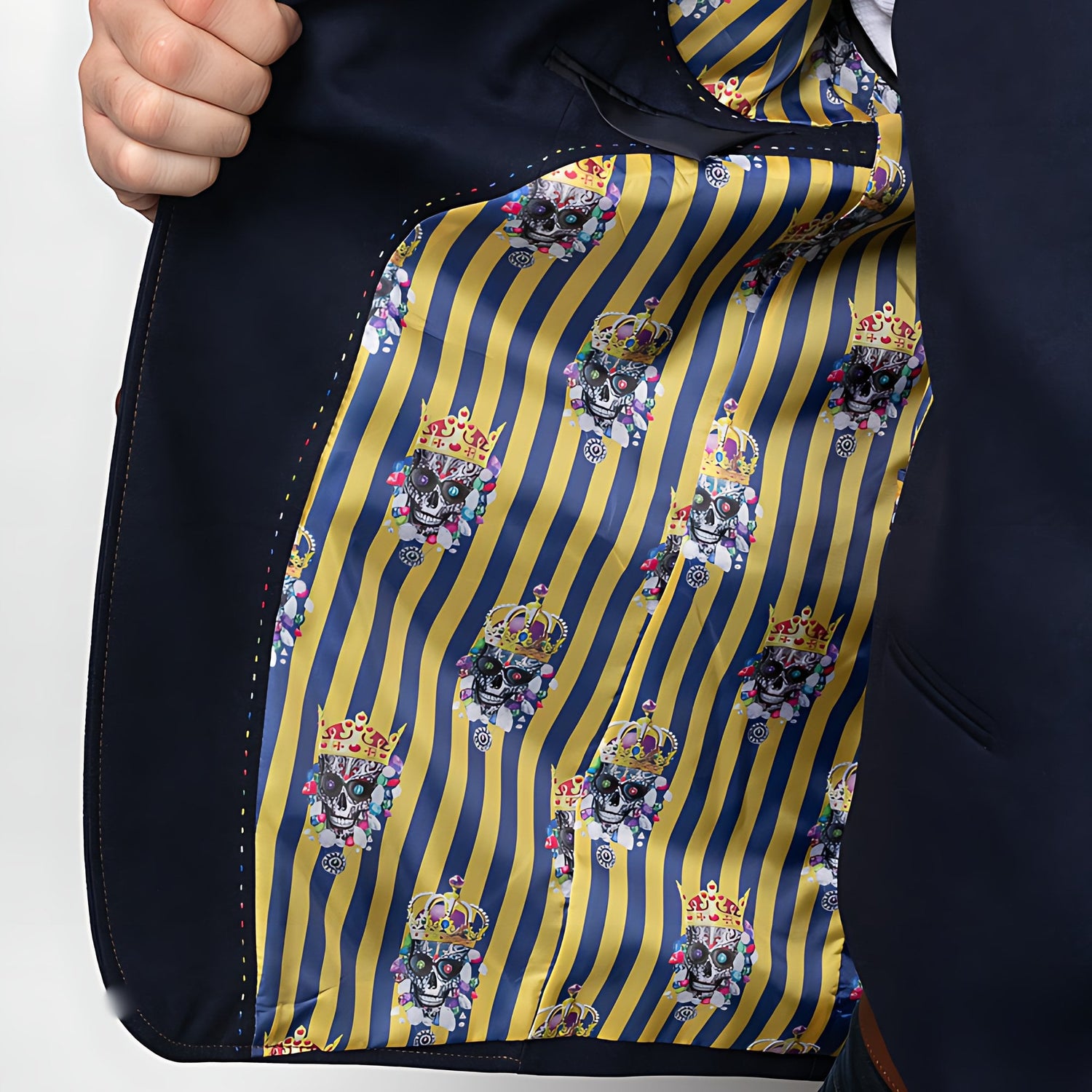 SIGNATURE EQUESTRIAN JACKET WITH SKULL LINING - Premium Men's Patterned Shirt by Claudio Lugli | Bold Design, Tailored Fit, Best Printed Shirts