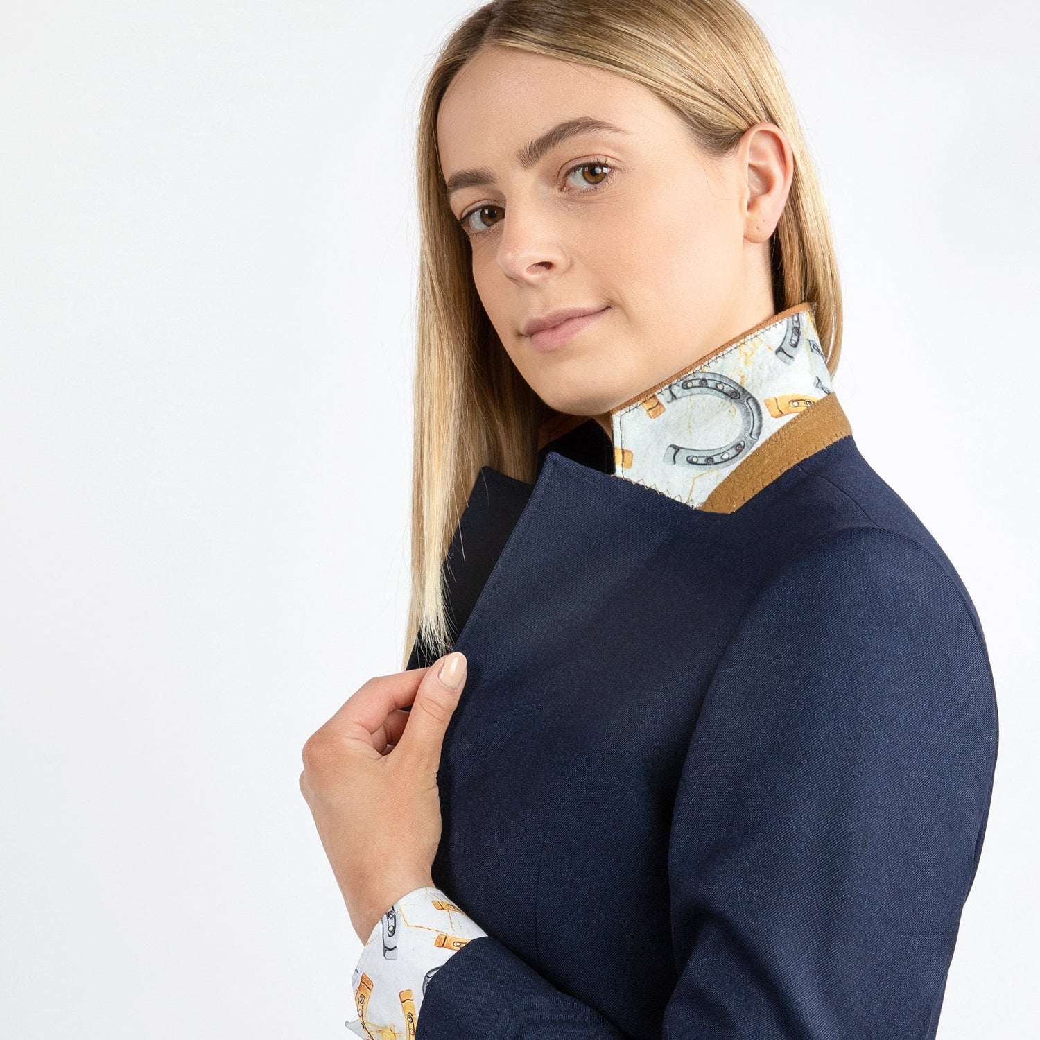 SIGNATURE EQUESTRIAN WOMENS JACKET WITH ELBOW PATCH - Premium Men's Patterned Shirt by Claudio Lugli | Bold Design, Tailored Fit, Best Printed Shirts