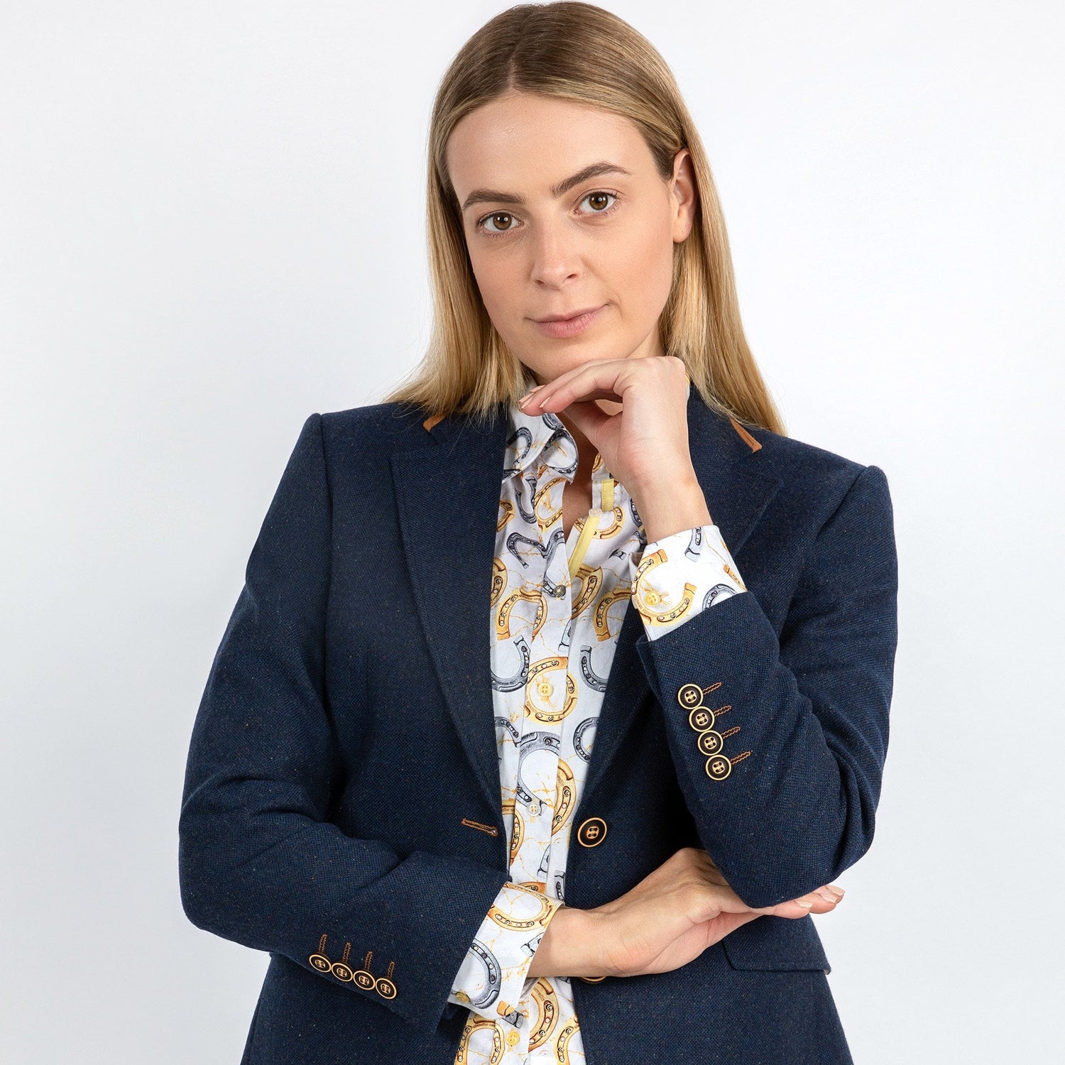 SIGNATURE EQUESTRIAN WOMENS JACKET WITH ELBOW PATCH – Premium Men's Patterned Shirt by Claudio Lugli | Bold Design, Tailored Fit, Best Printed Shirts