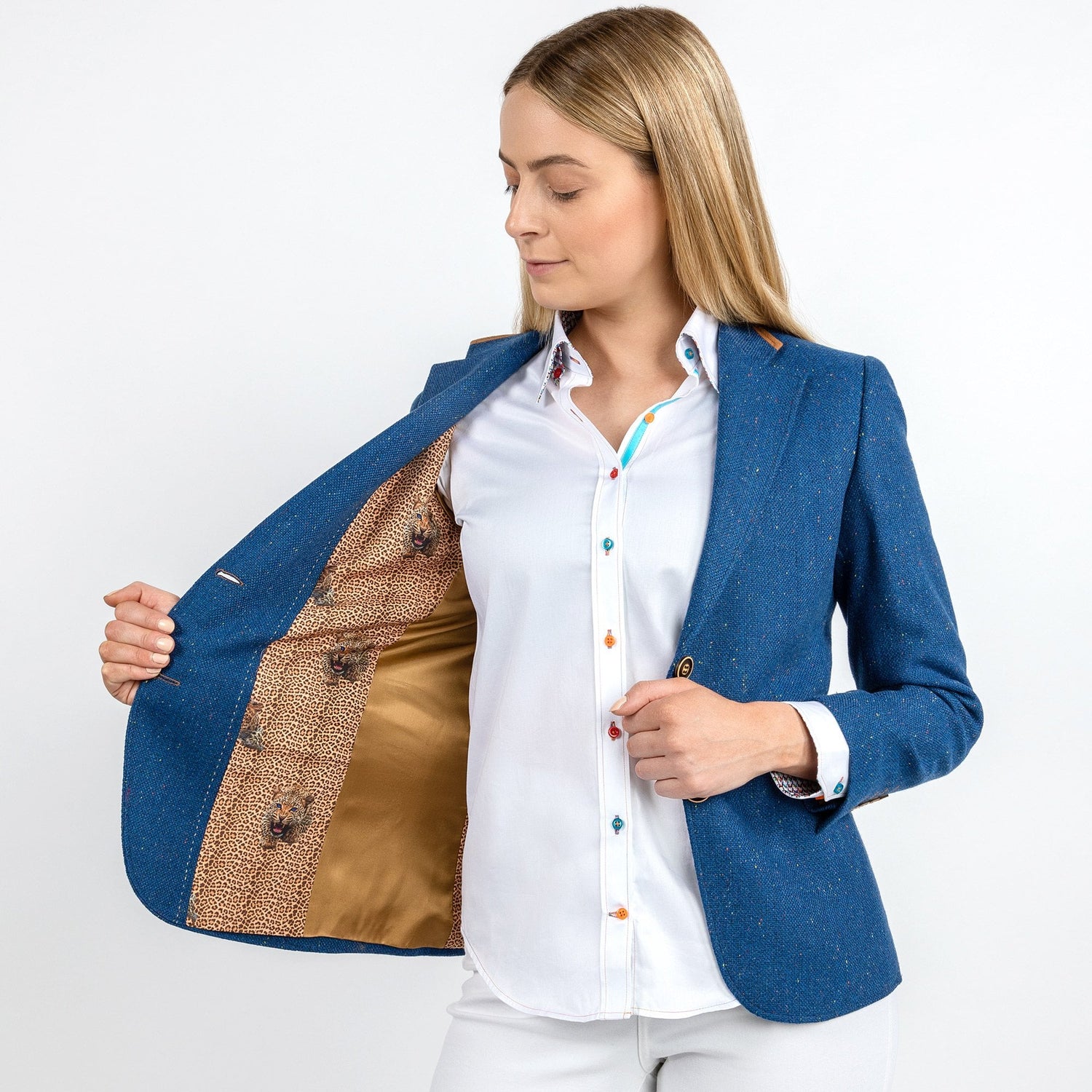 SIGNATURE EQUESTRIAN WOMENS JACKET WITH ELBOW PATCH – Premium Men's Patterned Shirt by Claudio Lugli | Bold Design, Tailored Fit, Best Printed Shirts