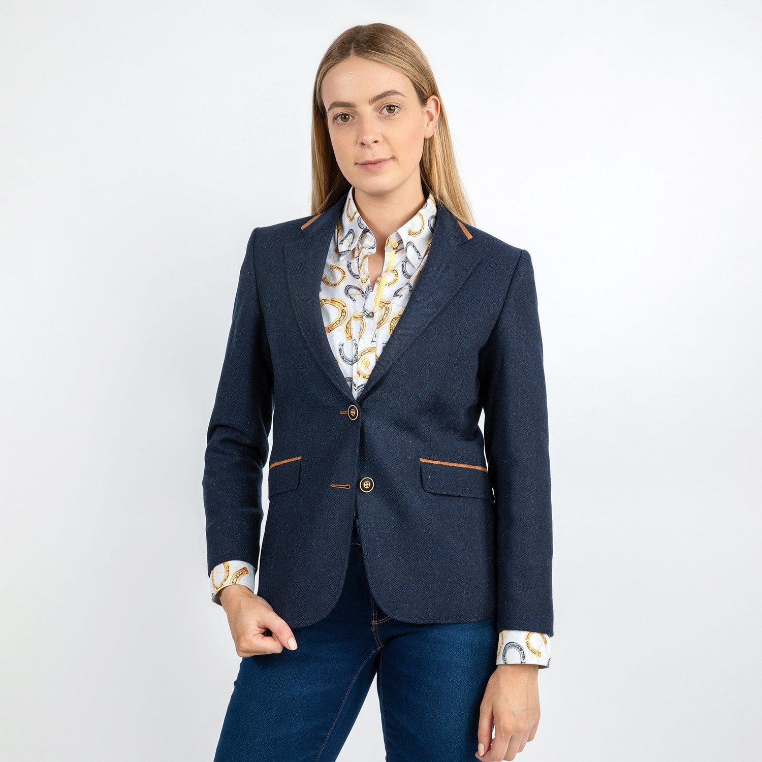 SIGNATURE EQUESTRIAN WOMENS JACKET WITH ELBOW PATCH – Premium Men's Patterned Shirt by Claudio Lugli | Bold Design, Tailored Fit, Best Printed Shirts