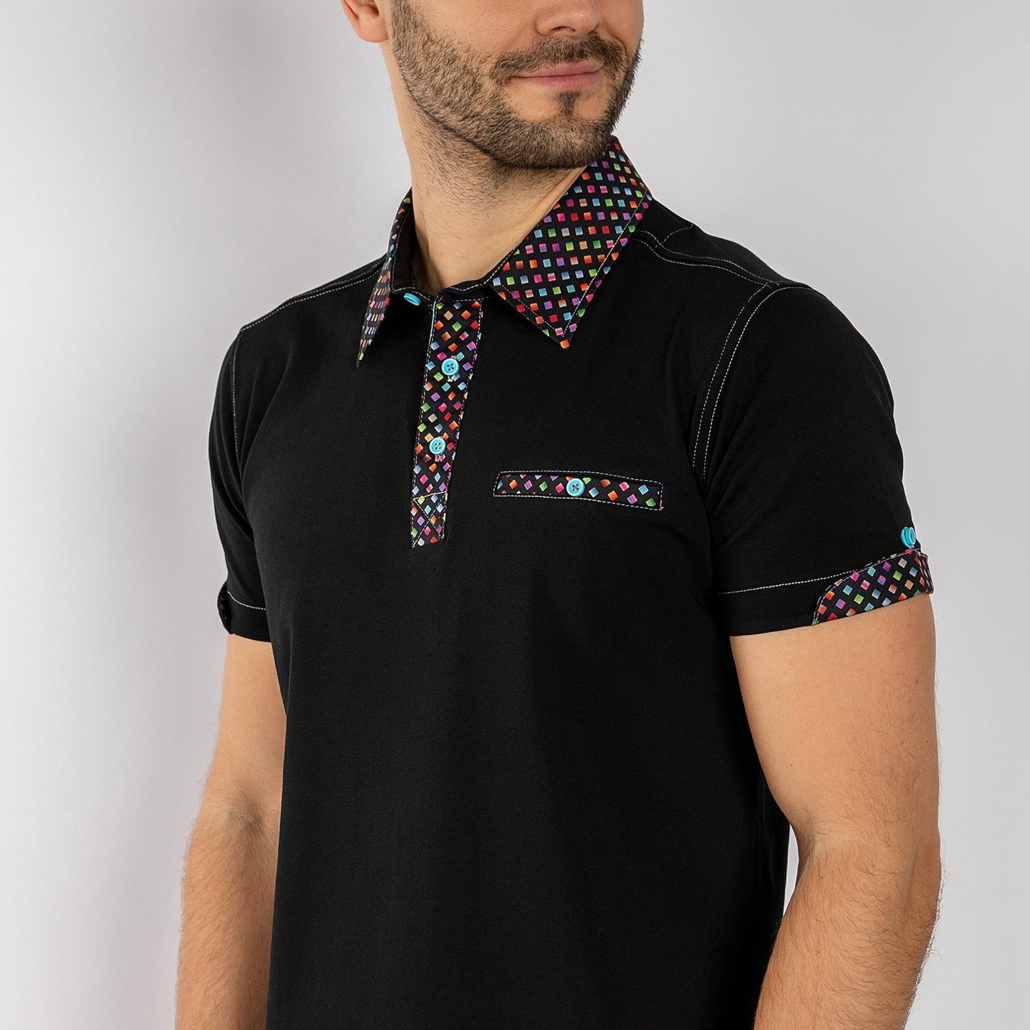 SIGNATURE PIXEL PRINT POLO SHIRT - Claudio Lugli Shirts