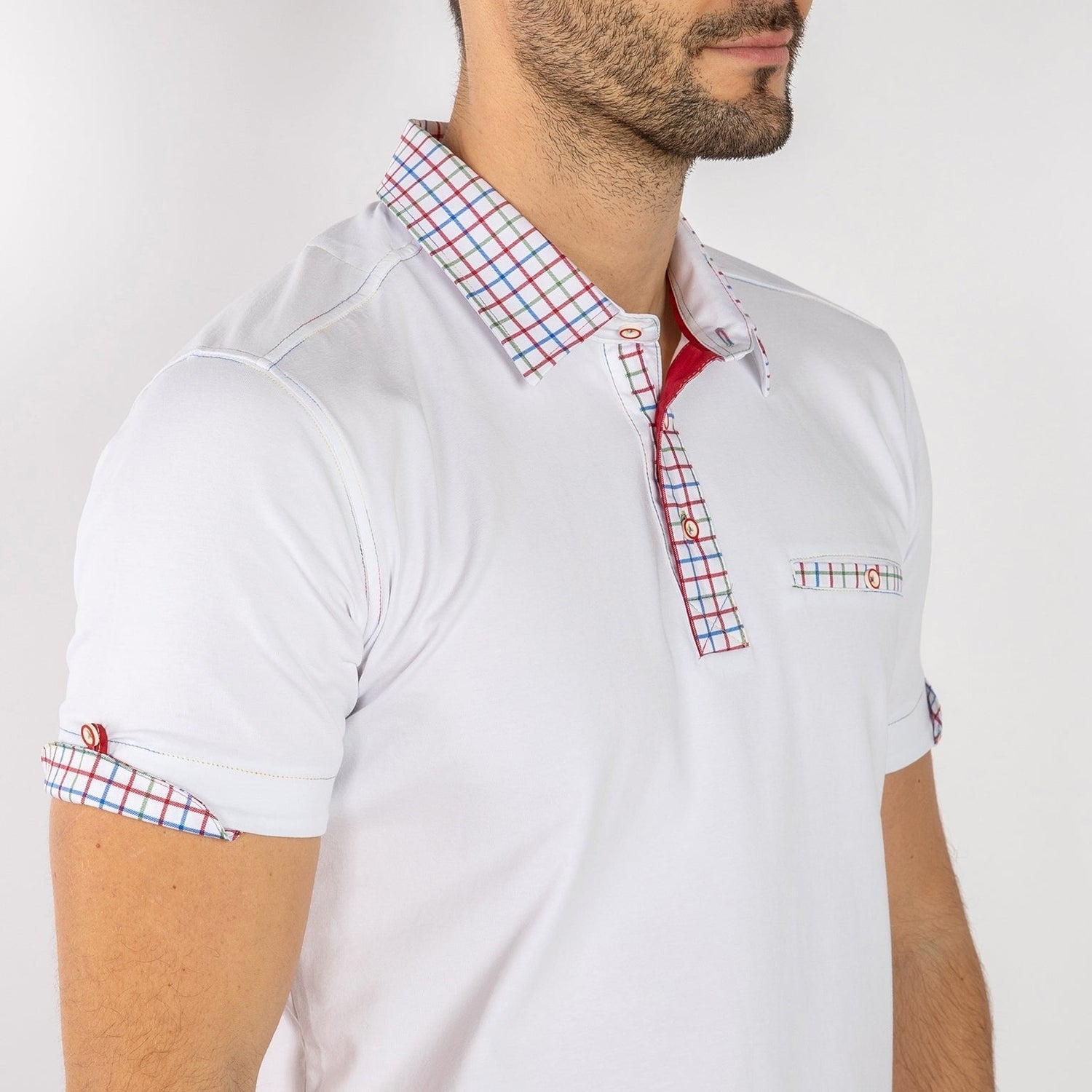 SIGNATURE POLO SHIRT WITH CHECK INSERT - Claudio Lugli Shirts