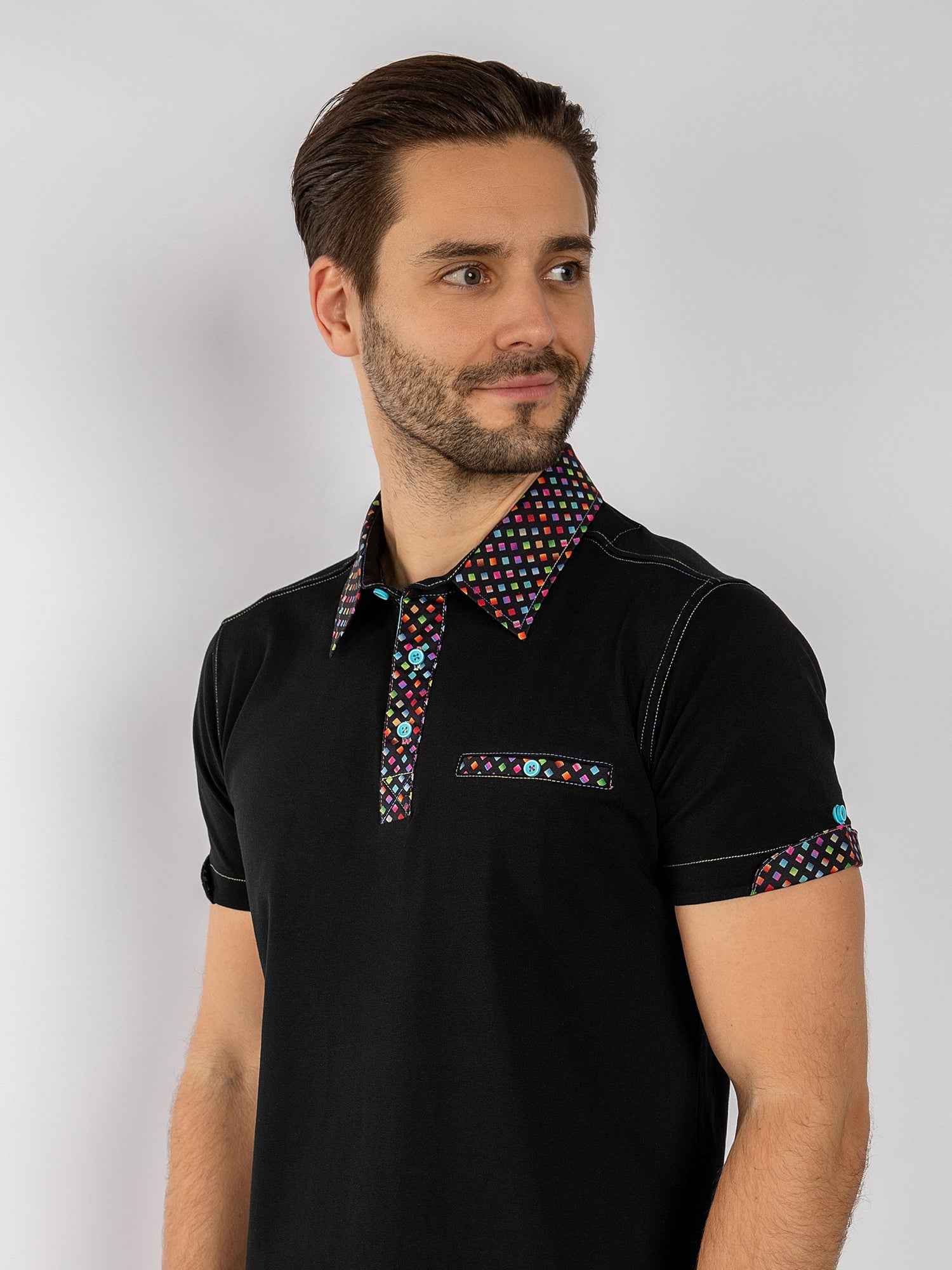 SIGNATURE POLO SHIRT WITH PIXEL INSERT - Claudio Lugli Shirts