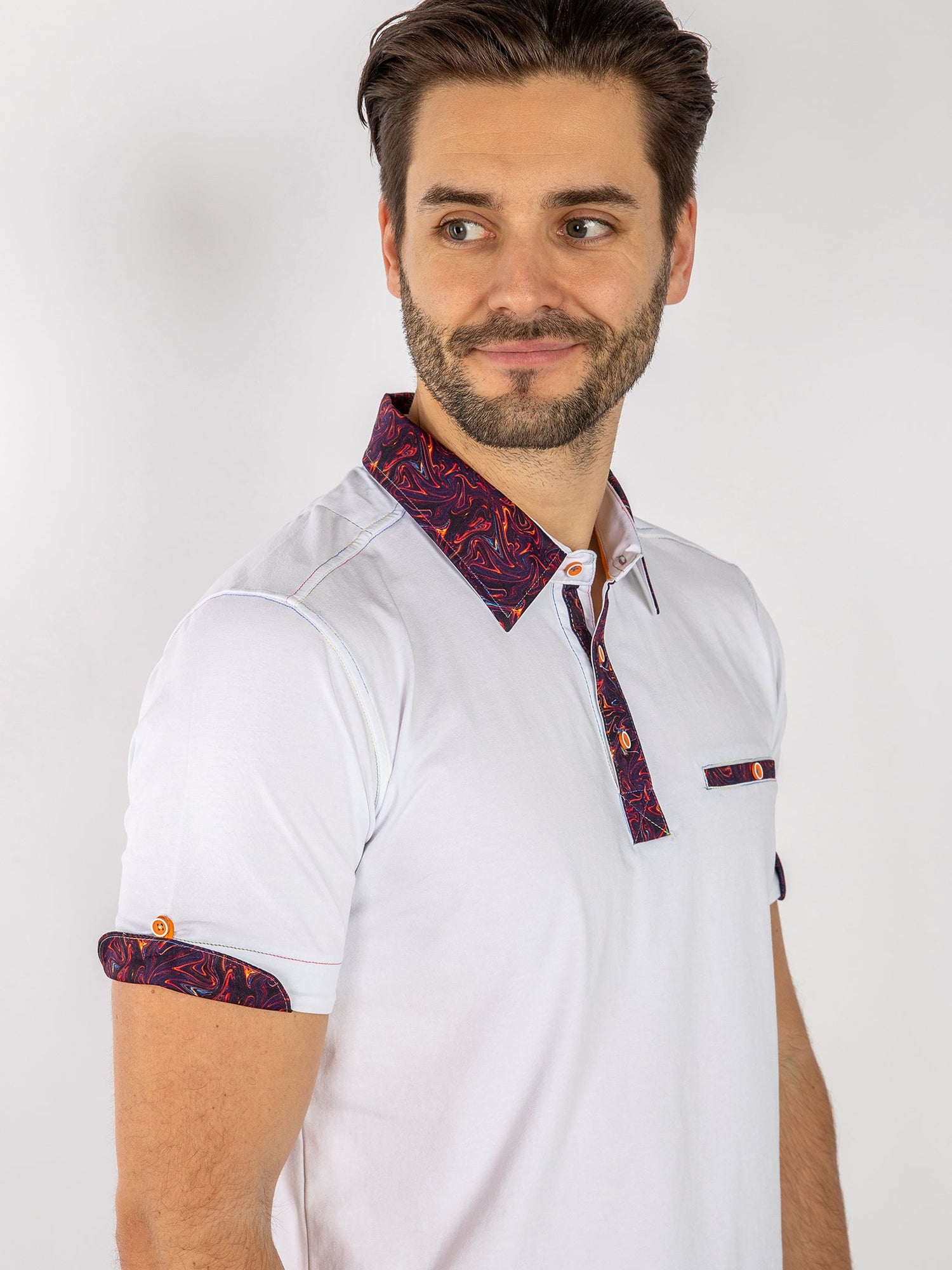 SIGNATURE POLO SHIRT WITH SHIMMER INSERT - Claudio Lugli Shirts