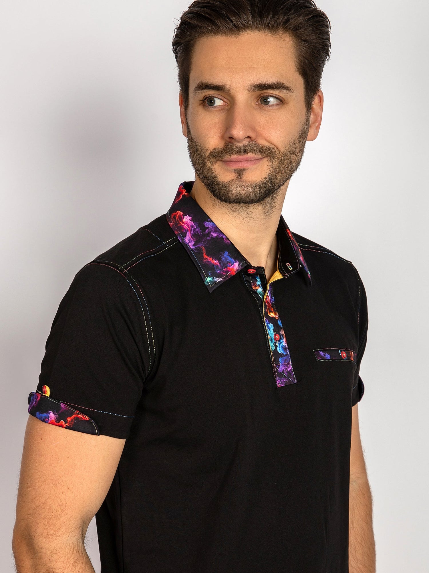 SIGNATURE POLO SHIRT WITH SMOKE INSERT - Claudio Lugli Shirts