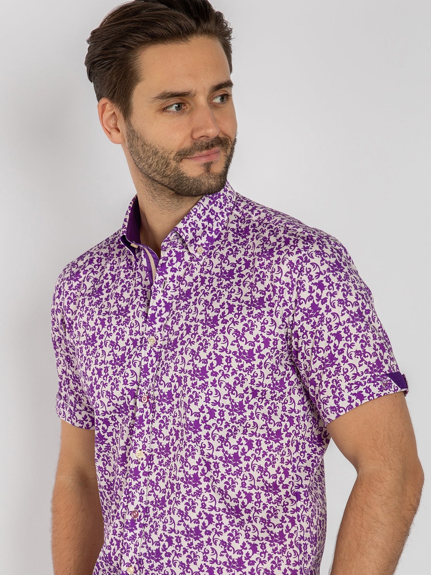 SILHOUETTE ORNAMENTS SHORT SLEEVE SHIRT - Claudio Lugli Shirts