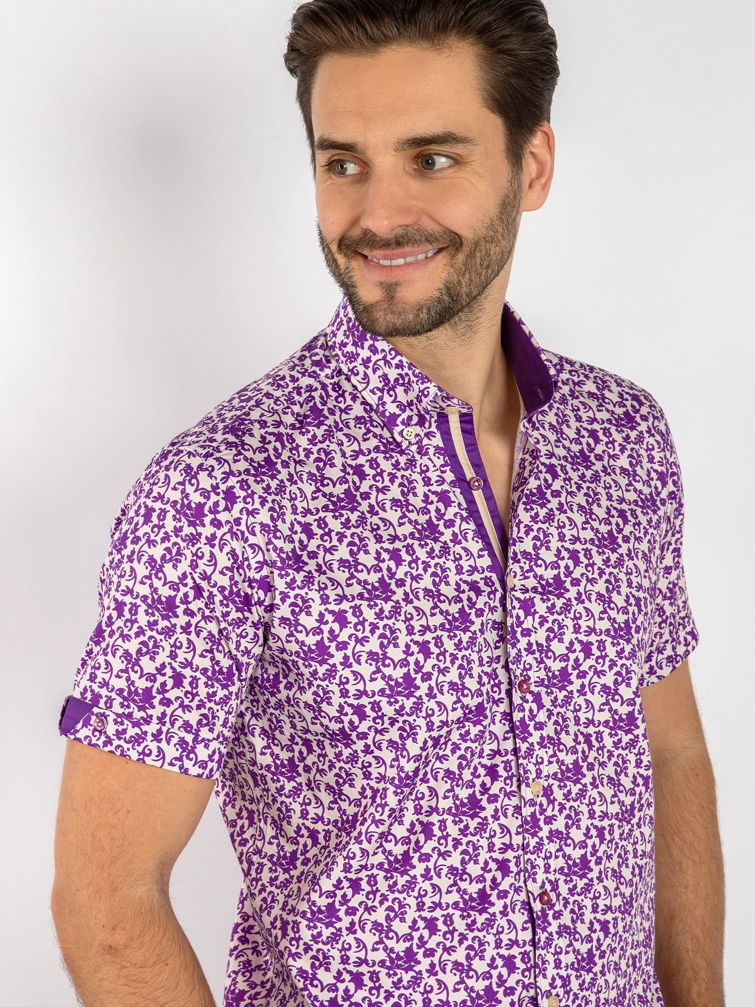 SILHOUETTE ORNAMENTS SHORT SLEEVE SHIRT - Claudio Lugli Shirts