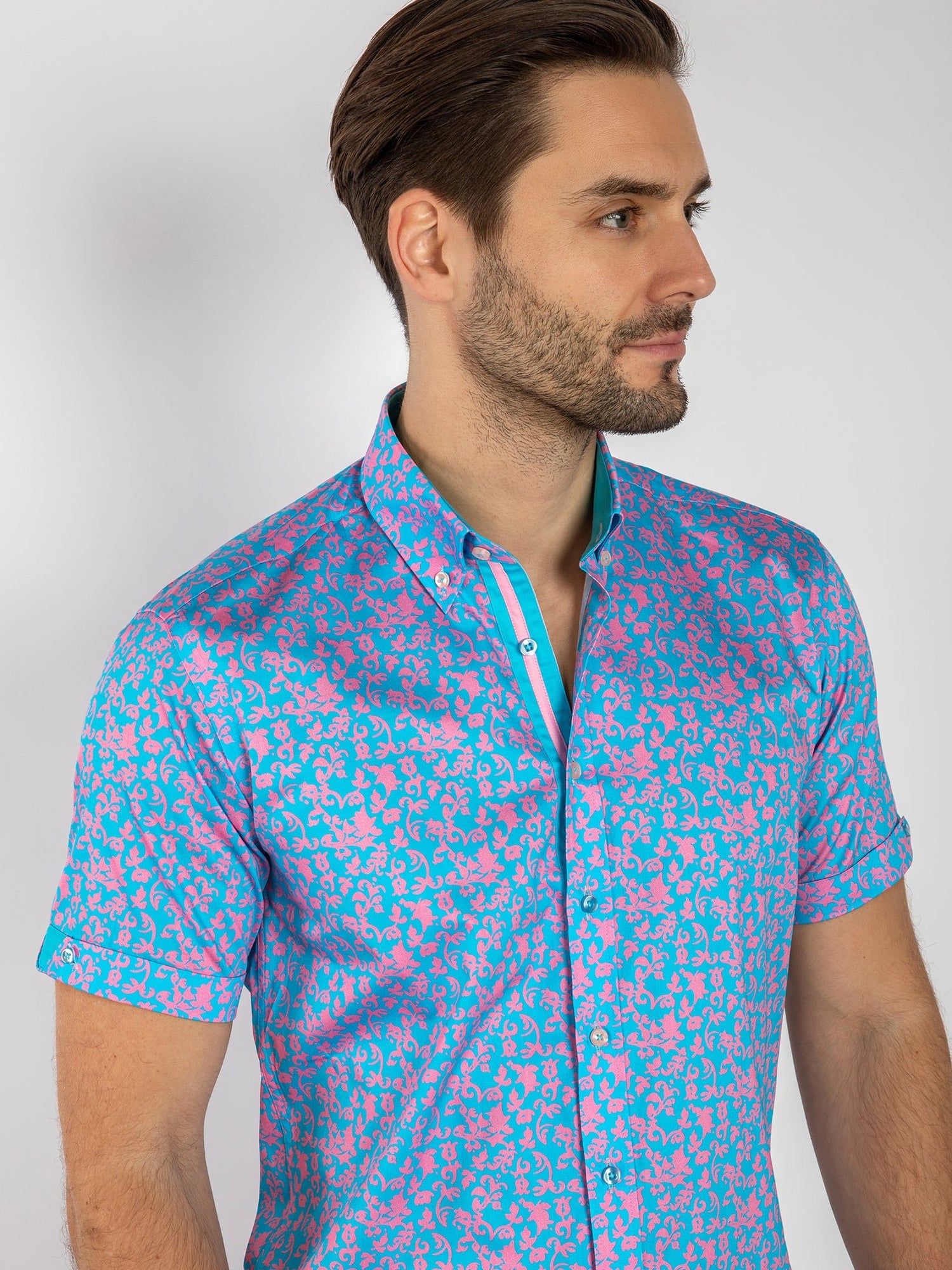 SILHOUETTE ORNAMENTS SHORT SLEEVE SHIRT - Claudio Lugli Shirts