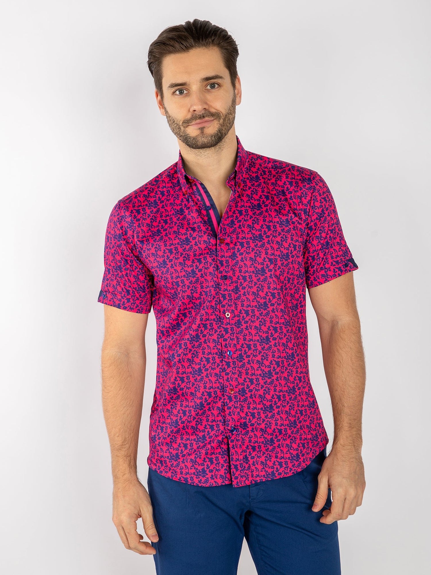 SILHOUETTE ORNAMENTS SHORT SLEEVE SHIRT - Claudio Lugli Shirts