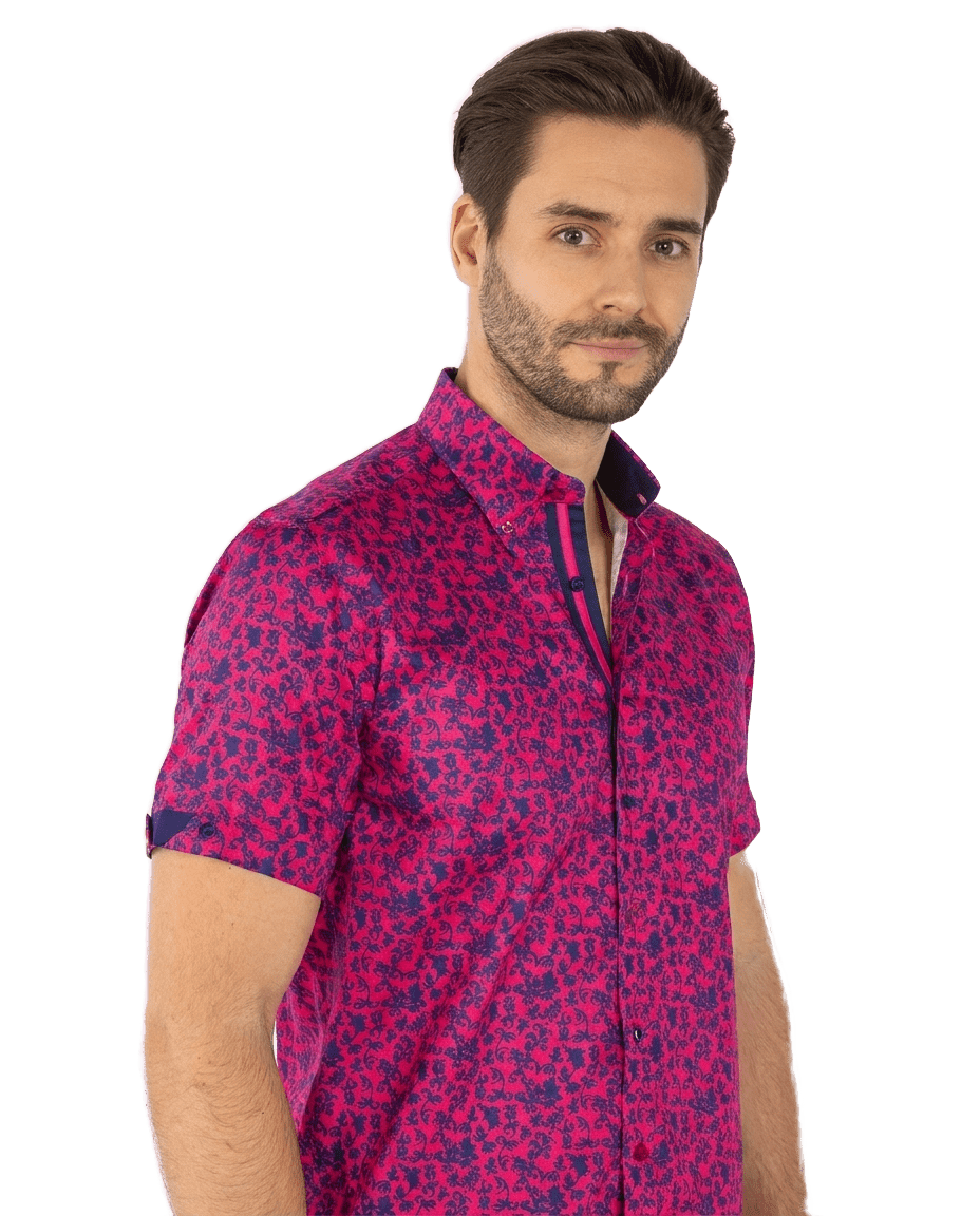 Silhouette Ornaments Short Sleeve Shirt - Claudio Lugli Shirts