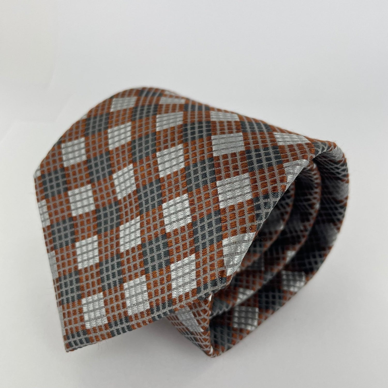 Silk Brown Check Neck-Tie - Premium Men's Patterned Shirt by Claudio Lugli | Bold Design, Tailored Fit, Best Printed Shirts