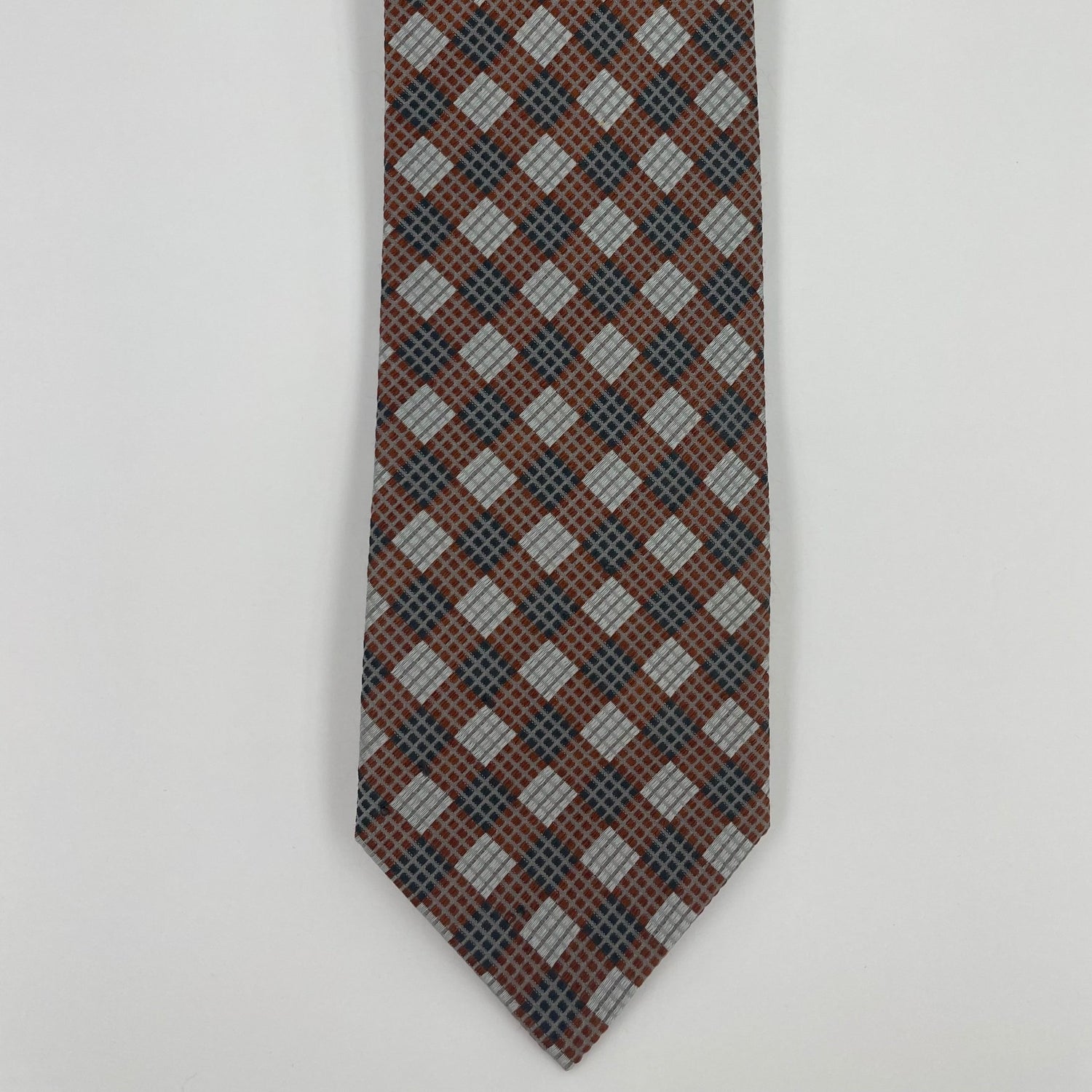 Silk Brown Check Neck-Tie - Premium Men's Patterned Shirt by Claudio Lugli | Bold Design, Tailored Fit, Best Printed Shirts