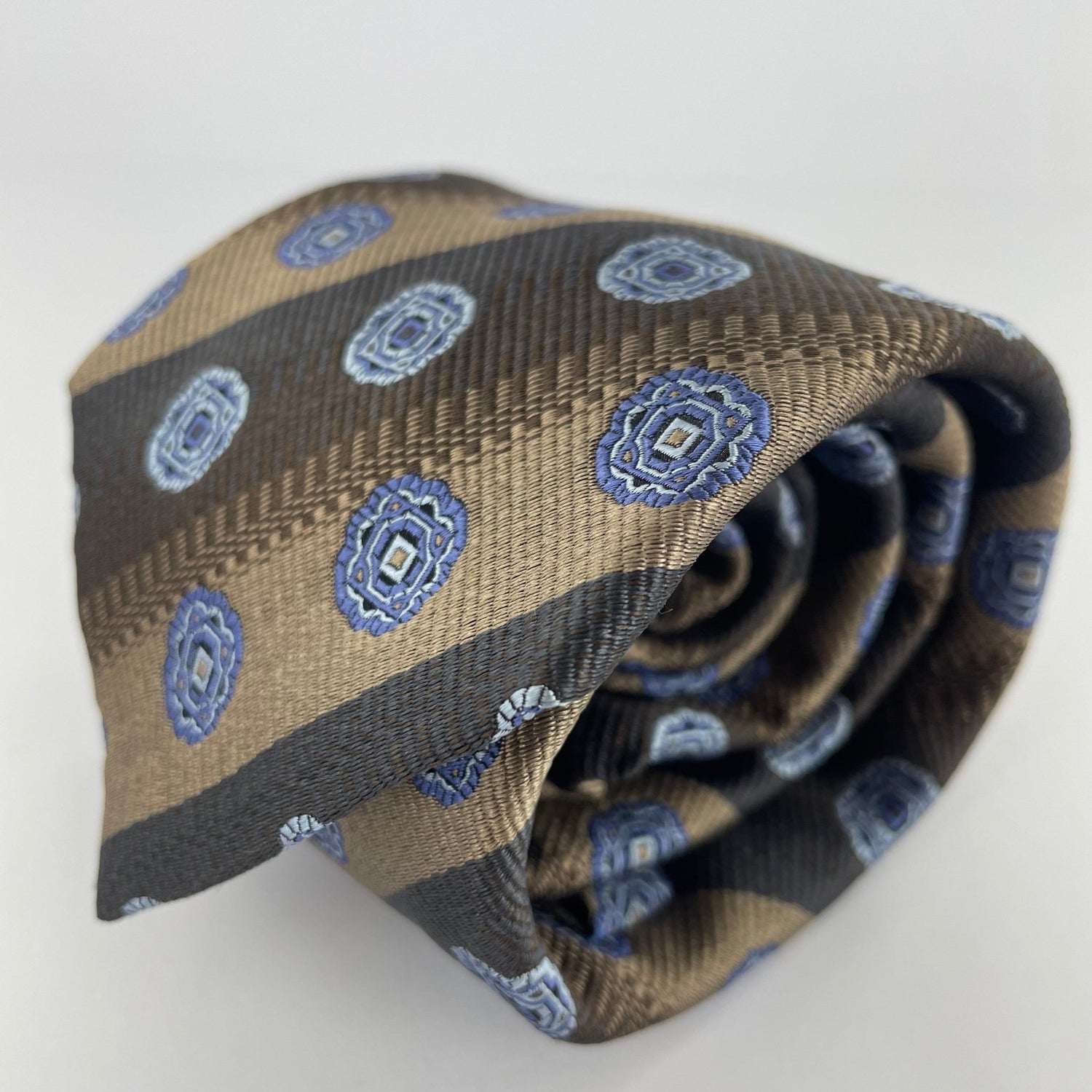 Silk Brown Stripe Neck-Tie - Premium Men's Patterned Shirt by Claudio Lugli | Bold Design, Tailored Fit, Best Printed Shirts