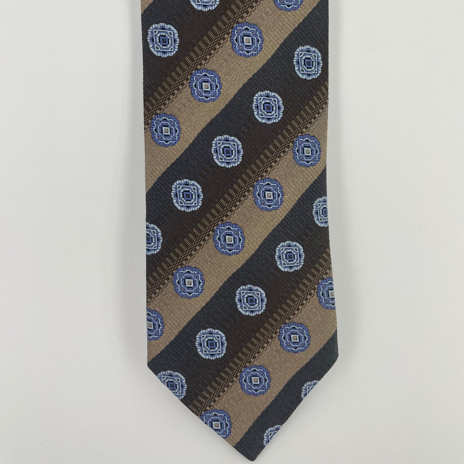 Silk Brown Stripe Neck-Tie - Premium Men's Patterned Shirt by Claudio Lugli | Bold Design, Tailored Fit, Best Printed Shirts