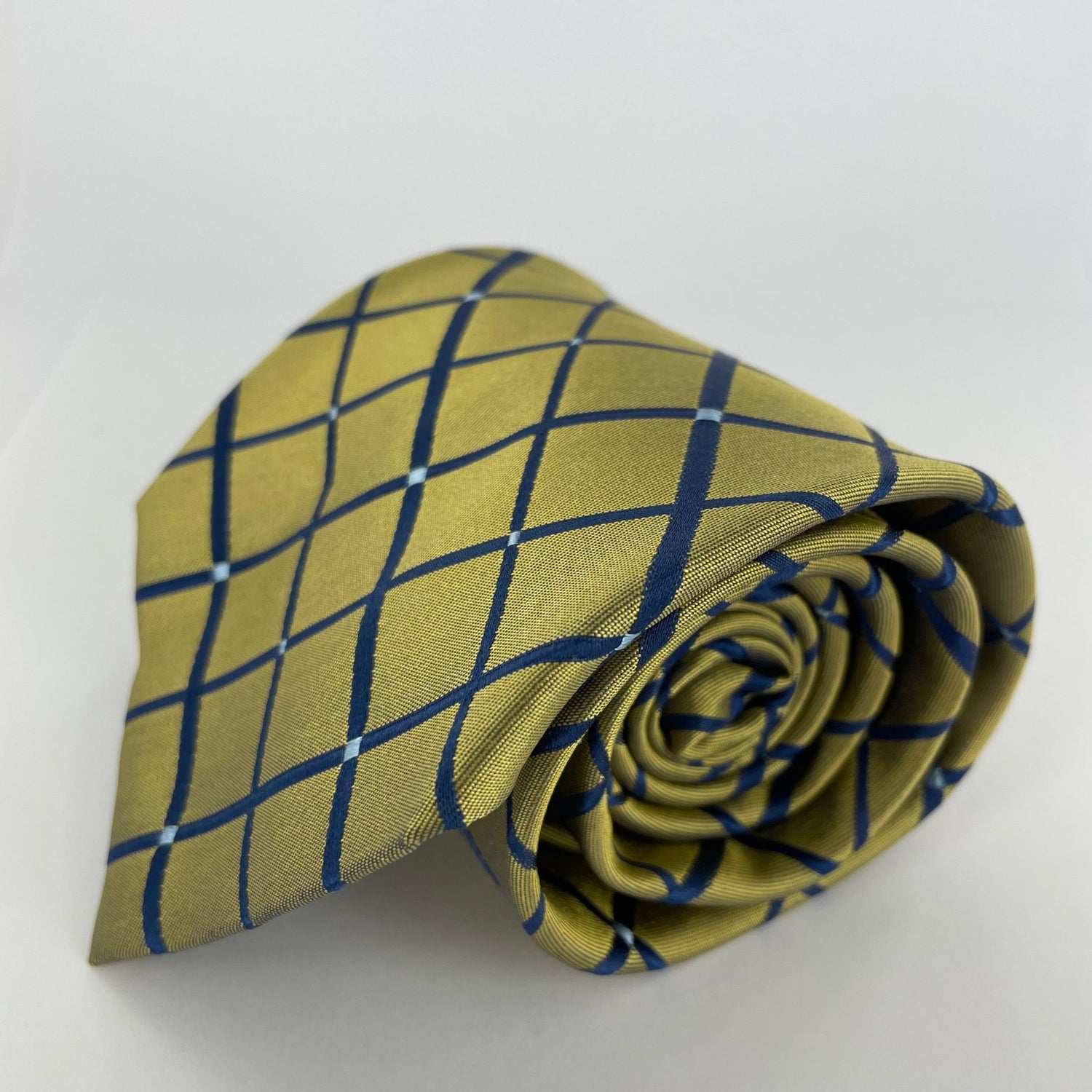 Silk Gold and Navy Neck-Tie - Premium Men's Patterned Shirt by Claudio Lugli | Bold Design, Tailored Fit, Best Printed Shirts