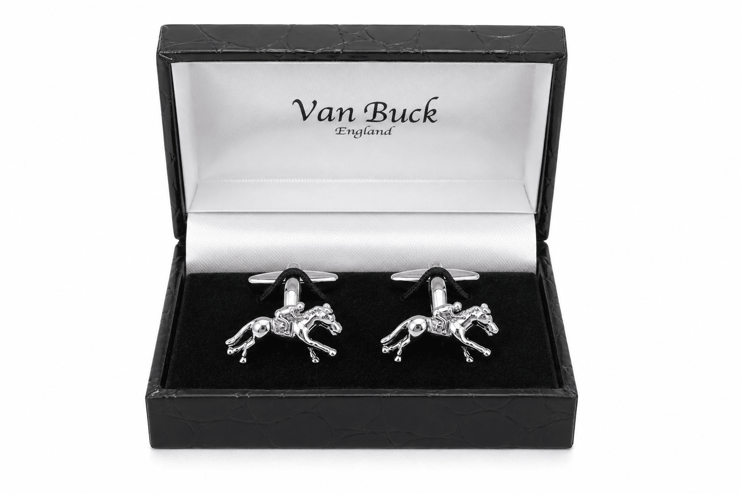 Silver Jockey Horse Racing Novelty Cufflinks by Van Buck - Claudio Lugli Shirts