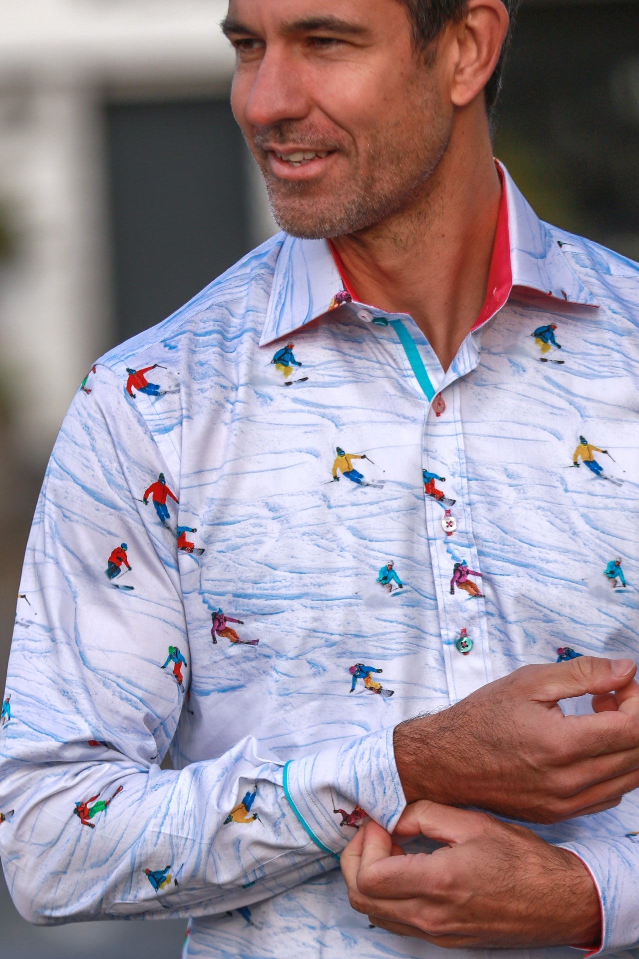 SKI SLOPES PRINT SHIRT - Claudio Lugli Shirts