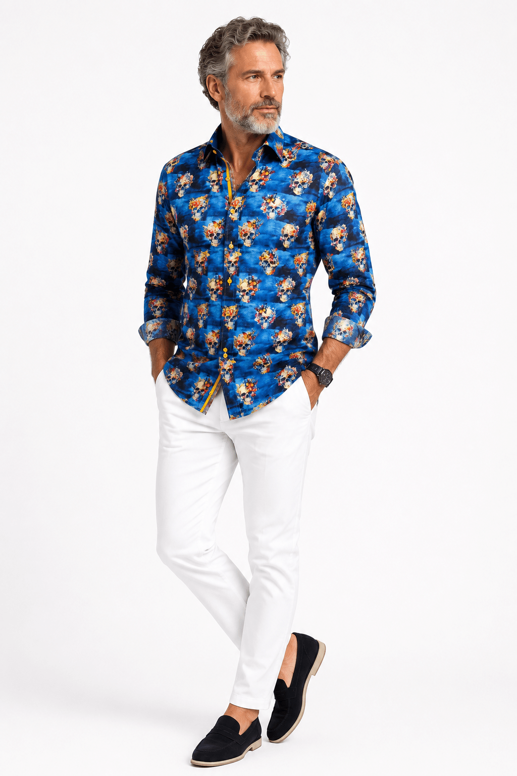 SKULL & BUTTERFLY PRINT SHIRT - Claudio Lugli Shirts