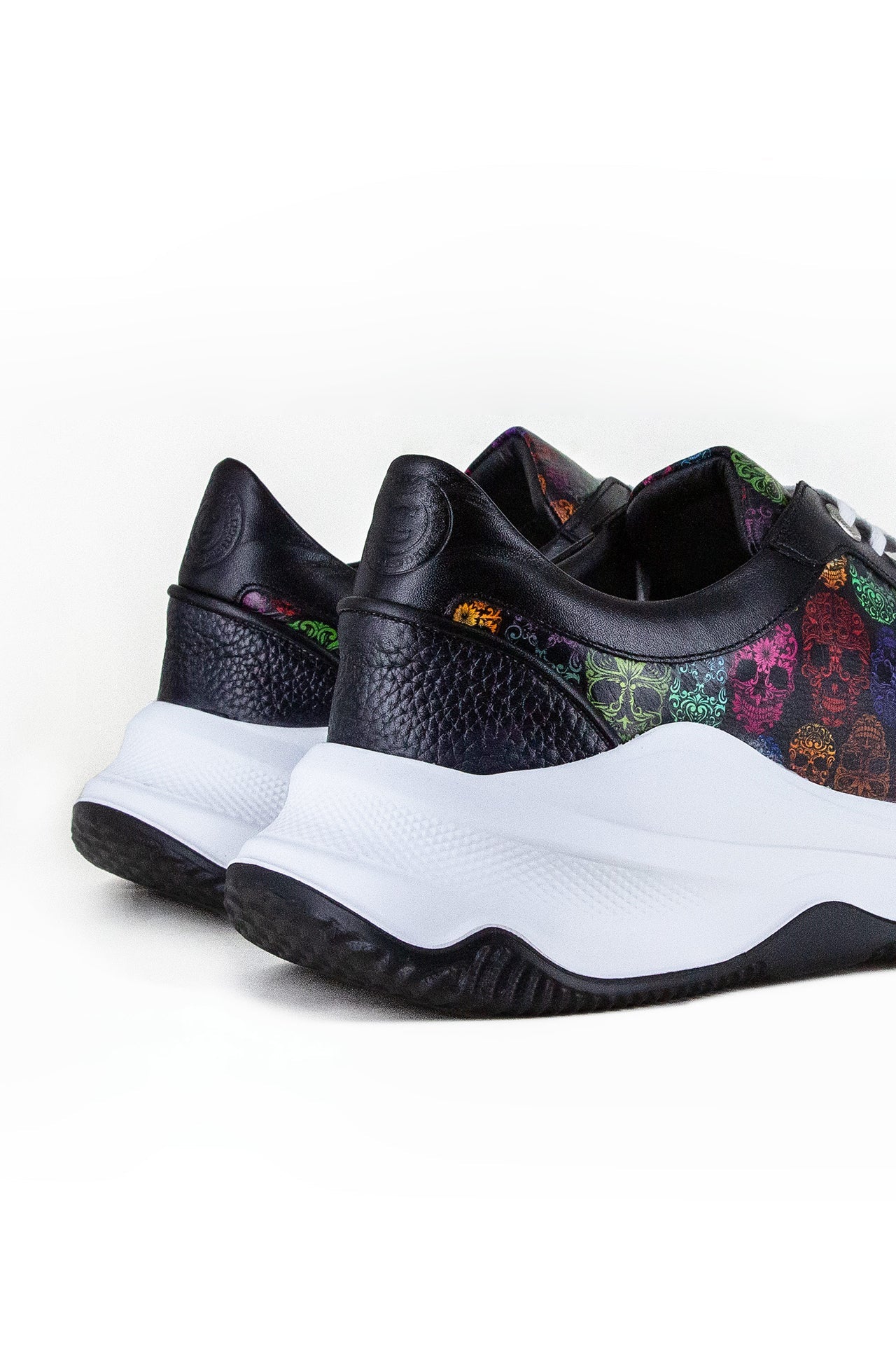 SKULL PRINT LEATHER TRAINERS - Premium Men's Patterned Shirt by Claudio Lugli | Bold Design, Tailored Fit, Best Printed Shirts