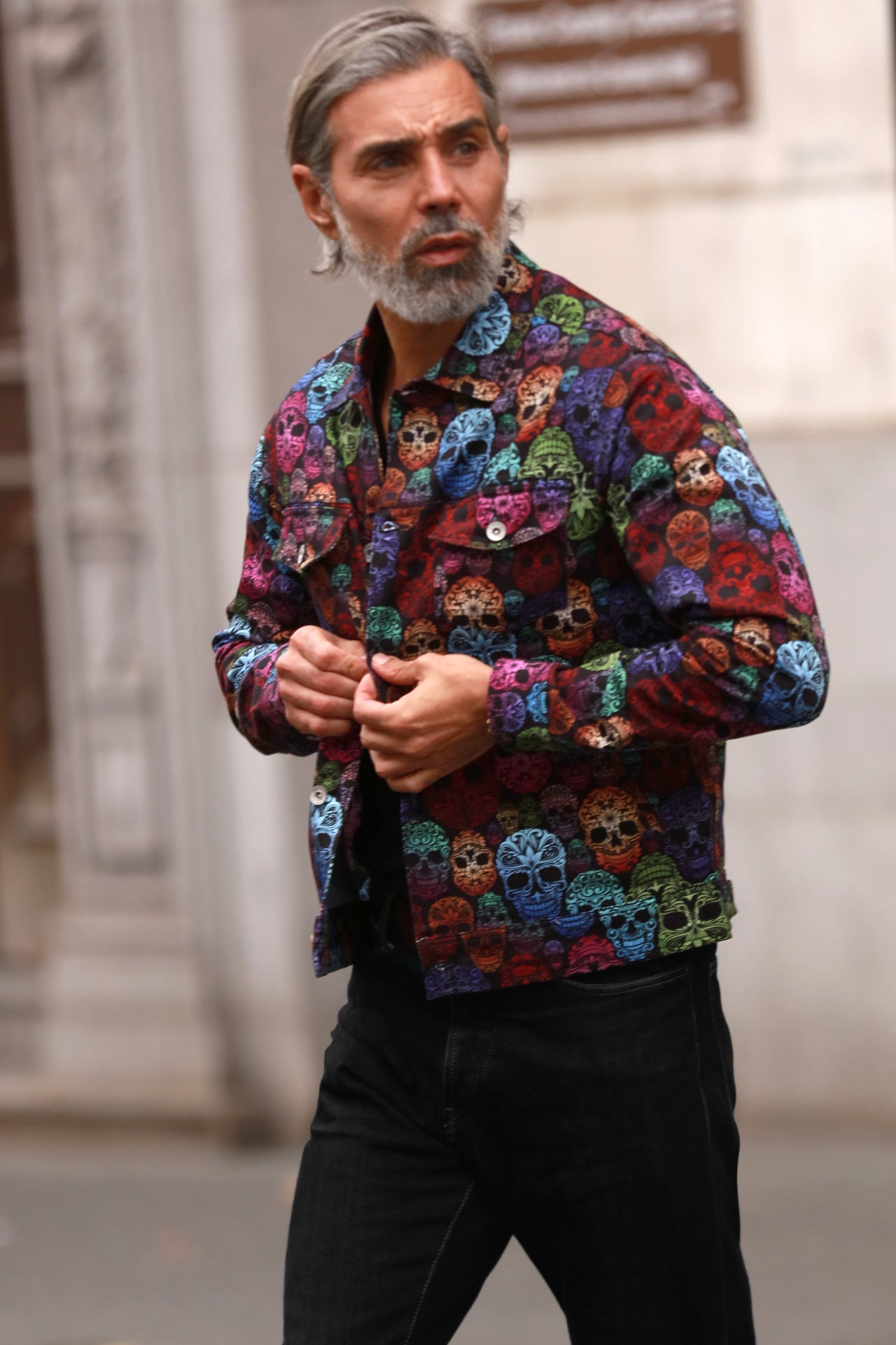 SKULL PRINT SHACKET - Premium Men's Patterned Shirt by Claudio Lugli | Bold Design, Tailored Fit, Best Printed Shirts