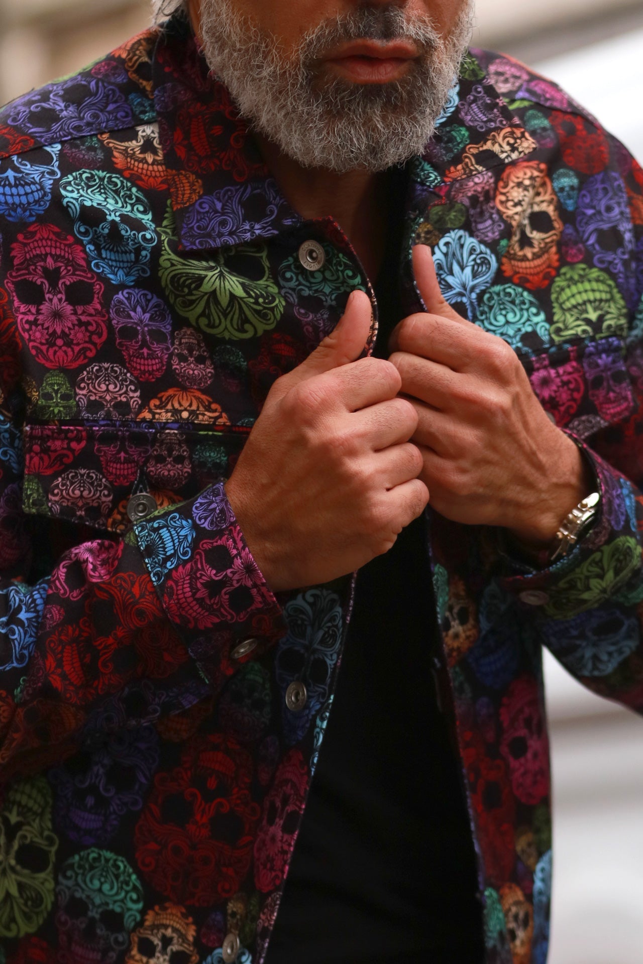 SKULL PRINT SHACKET - Premium Men's Patterned Shirt by Claudio Lugli | Bold Design, Tailored Fit, Best Printed Shirts
