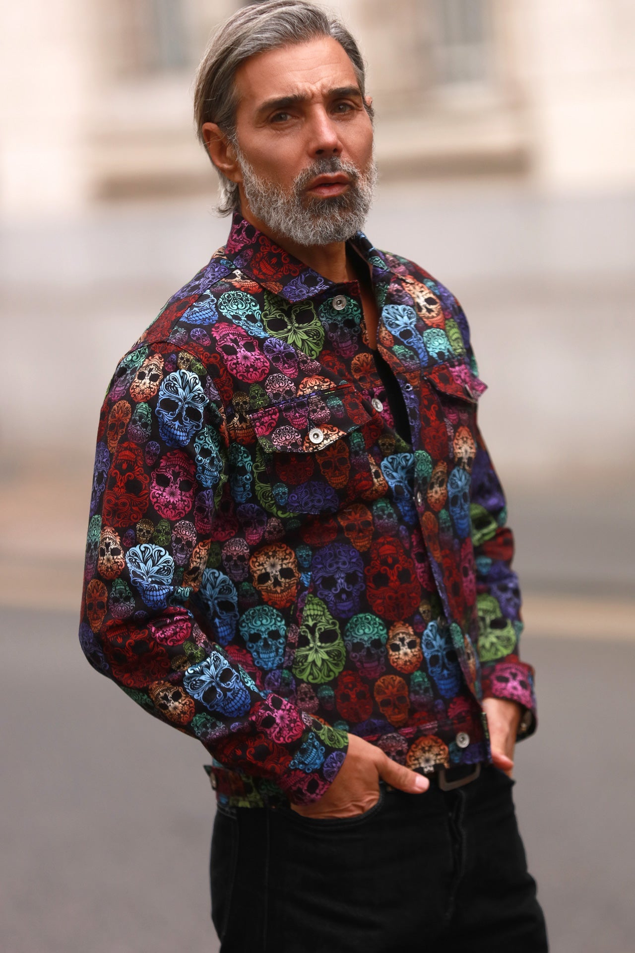 SKULL PRINT SHACKET - Premium Men's Patterned Shirt by Claudio Lugli | Bold Design, Tailored Fit, Best Printed Shirts
