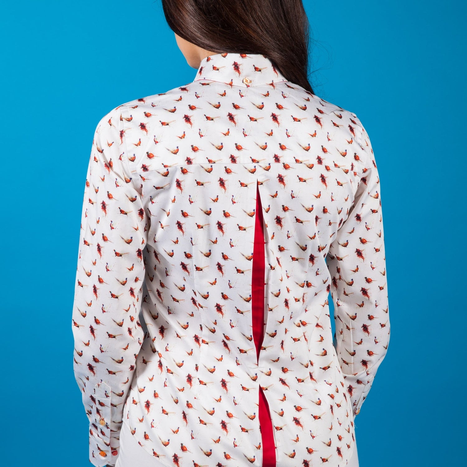 SMALL PHEASANT PRINT WOMENS SHIRT - Premium Men's Patterned Shirt by Claudio Lugli | Bold Design, Tailored Fit, Best Printed Shirts