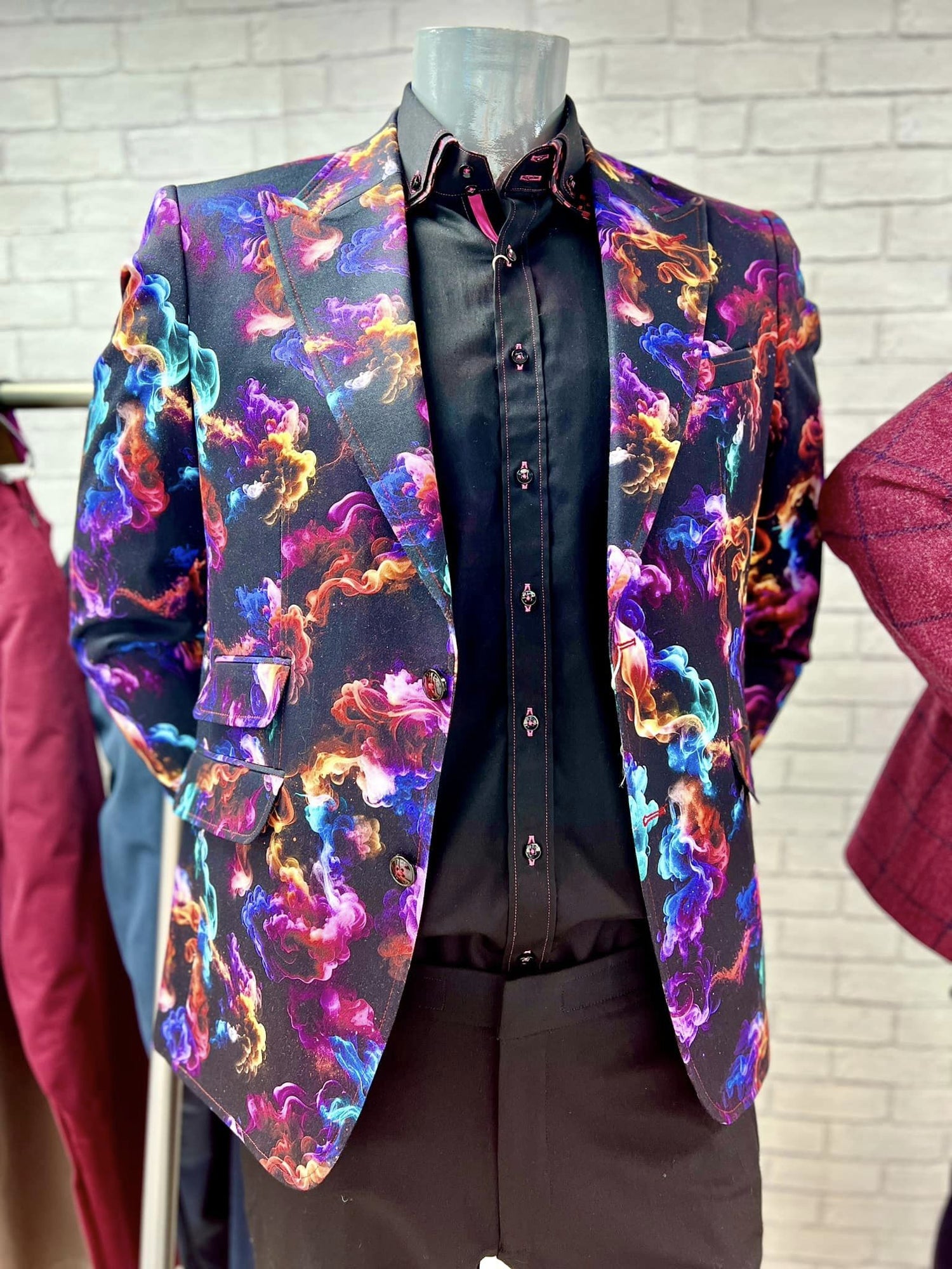 SMOKE AND COLOUR SYMPHONY PRINT JACKET – Premium Men's Patterned Shirt by Claudio Lugli | Bold Design, Tailored Fit, Best Printed Shirts
