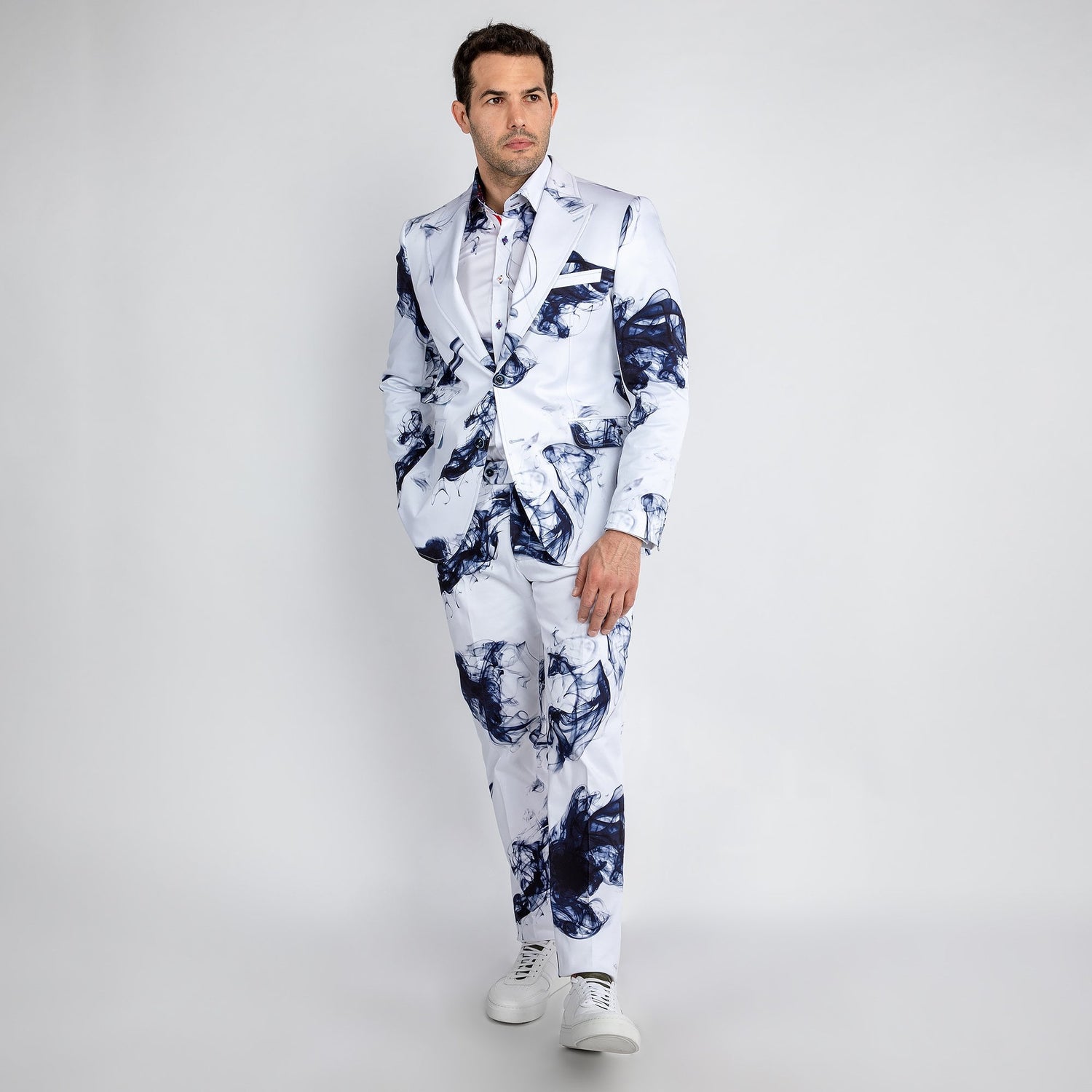 SMOKE PRINTED 2 PIECE SUIT – Premium Men's Patterned Shirt by Claudio Lugli | Bold Design, Tailored Fit, Best Printed Shirts